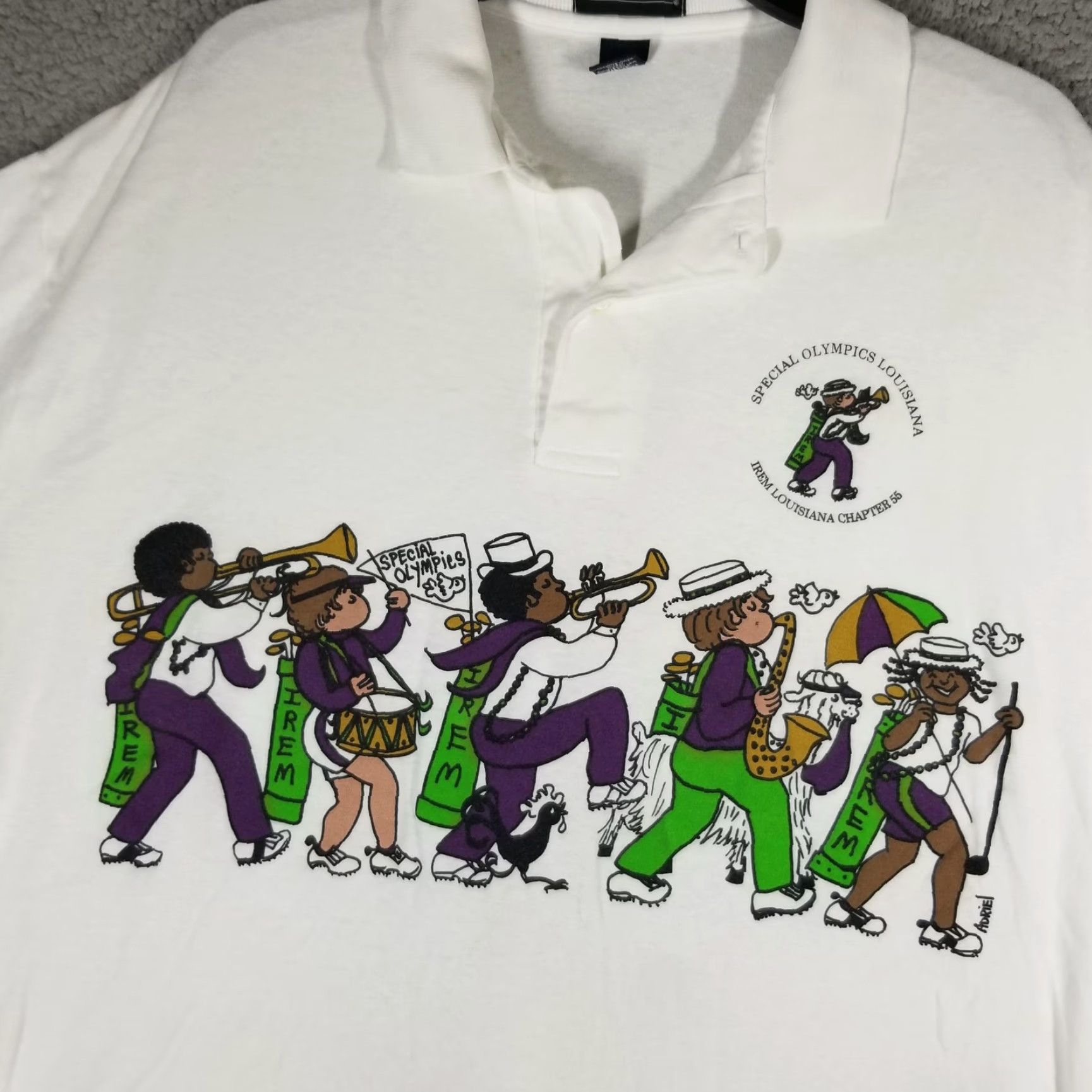 Vintage VINTAGE Special Olympics Louisiana Polo Shirt Mens XL White 100% Cotton Short Sleeve Graphic Print 90s Sports Mens XL Size US XL / EU 56 / 4 - 2 Thumbnail