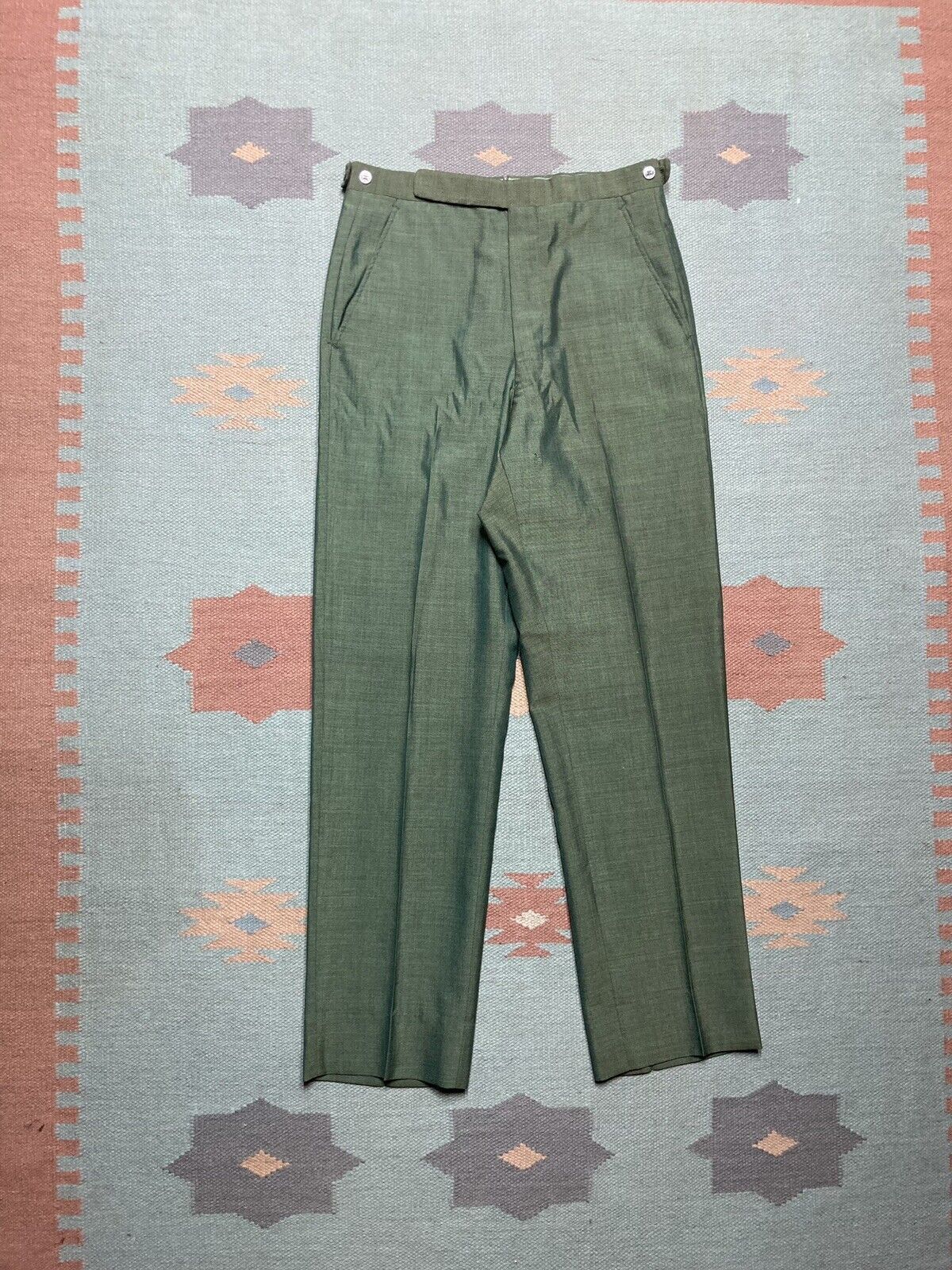 Vintage 60s sharkskin dress pants rockabilly slacks worsted 28x29 Size US 28 / EU 44 - 3 Thumbnail