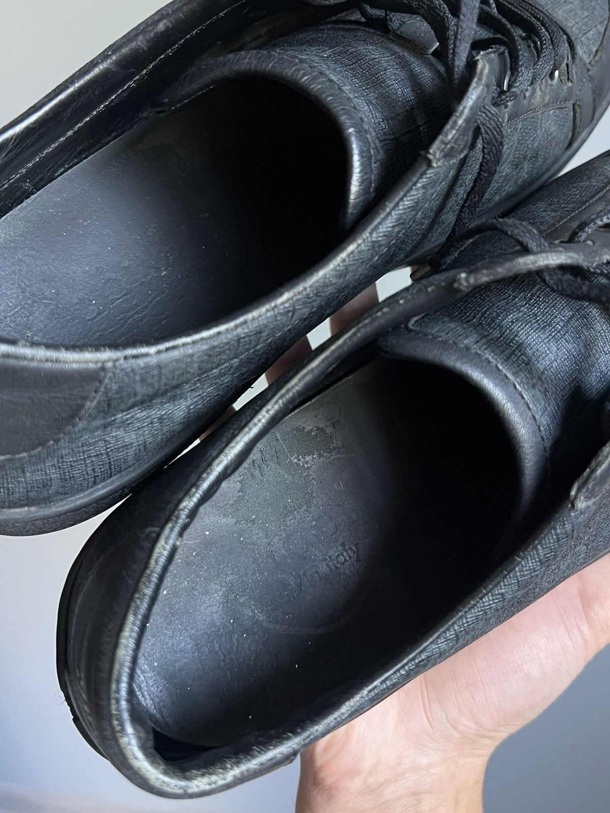 Gucci Gucci Vintage Monogram Graphite GG Leather Sneakers Size US 9.5 / EU 42-43 - 11 Thumbnail