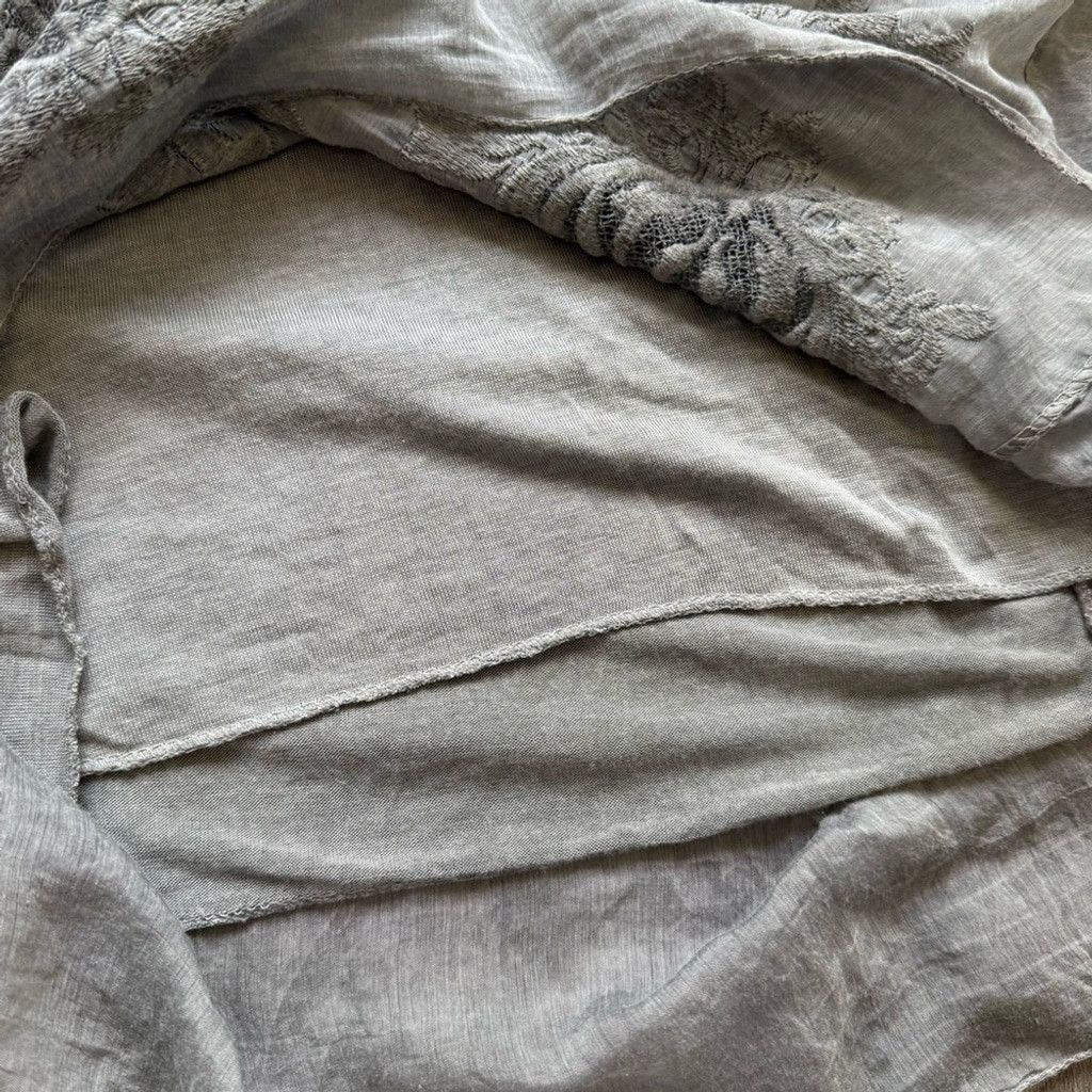 Other Gray Embellished 3/4 Sleeve Boxy Blouse Size L / US 10 / IT 46 - 7 Thumbnail