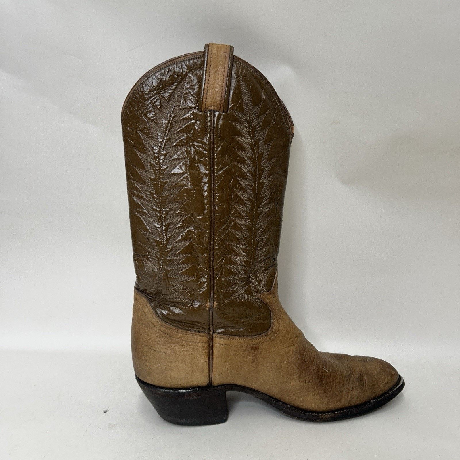 Tony Lama Vintage Tony Lama Two-Tone Cowboy Boots Gold Label Size US 8.5 / EU 41-42 - 8 Thumbnail
