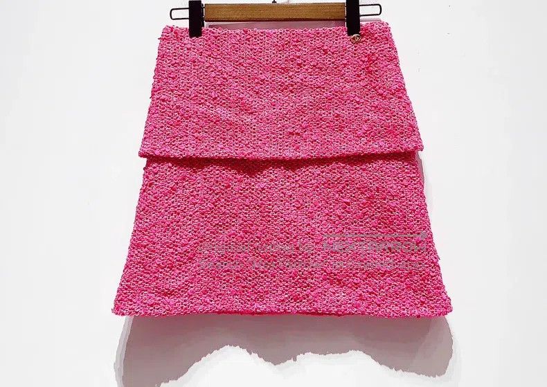 Chanel Chanel Early Spring Vacation Series Tweed Pink Skirt Size 42" / US 20 - 1 Thumbnail