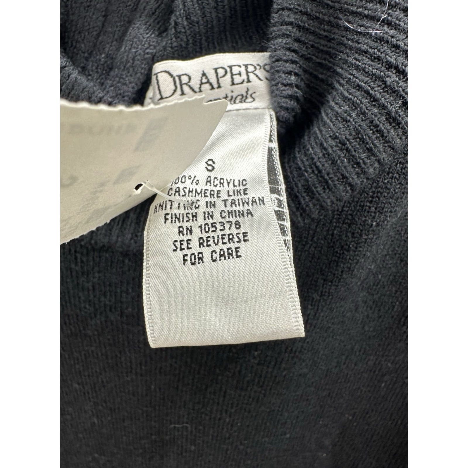 Essentials Drapers Essentials Sweater Womens Short Sleeve Mock Neck Knit NWTs Black S Pullover All Seasons 90s Vintage: No Size S / US 4 / IT 40 - 6 Thumbnail