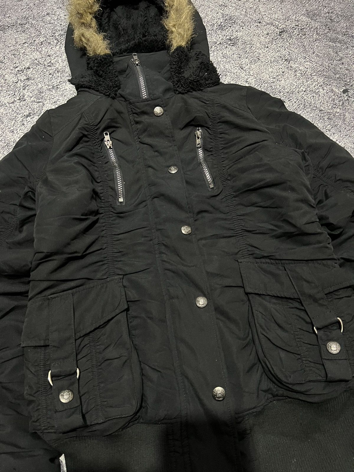 If Six Was Nine 2000s Japanese Hysteric Cargo 14th Fur Vkei Bomber y2k Lgb Size US S / EU 44-46 / 1 - 2 Thumbnail