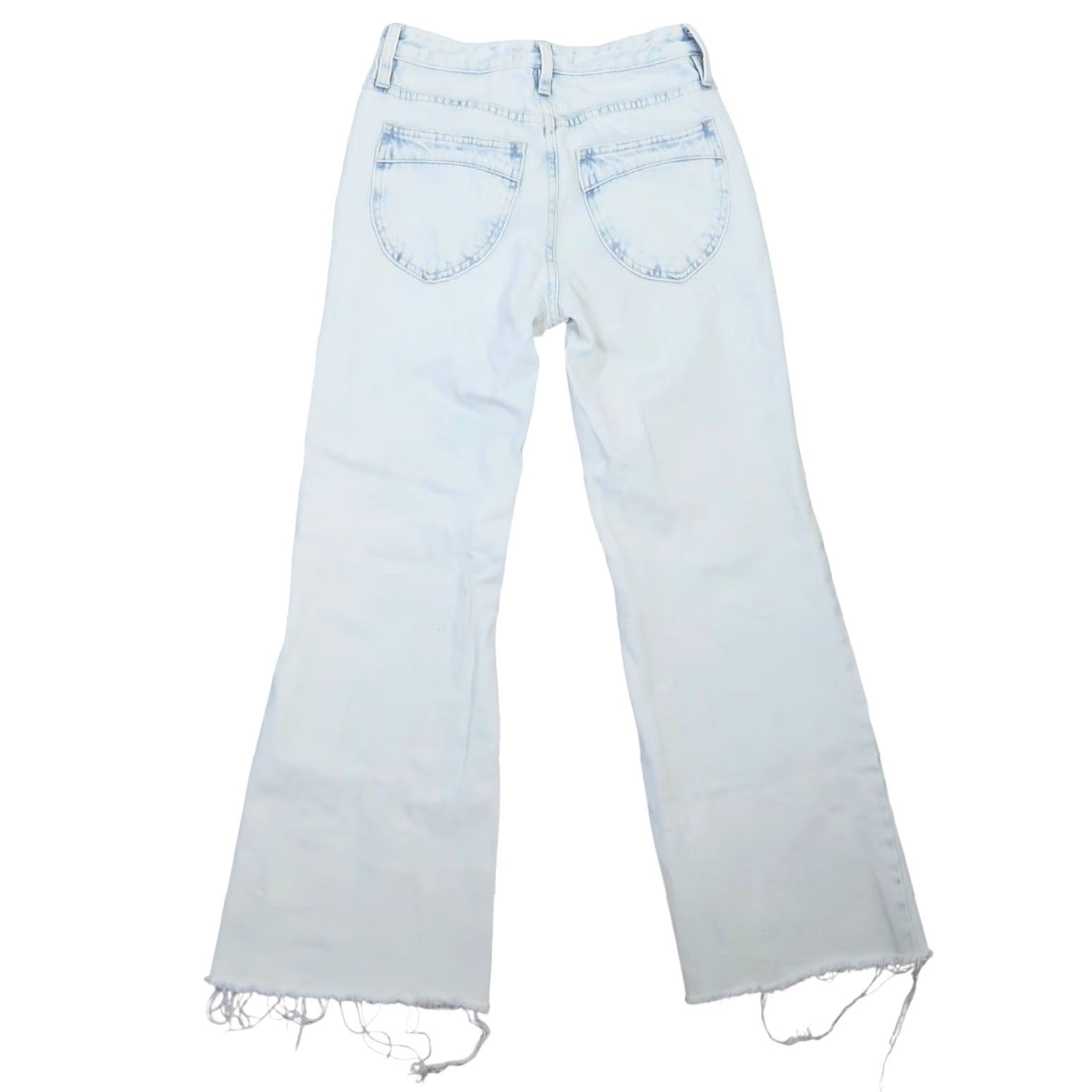 Free People VINTAGE Free People We The Free Mid Rise Crop Flare Bleach Wash Blue Jeans 24 Size 42" / US 20 - 3 Thumbnail