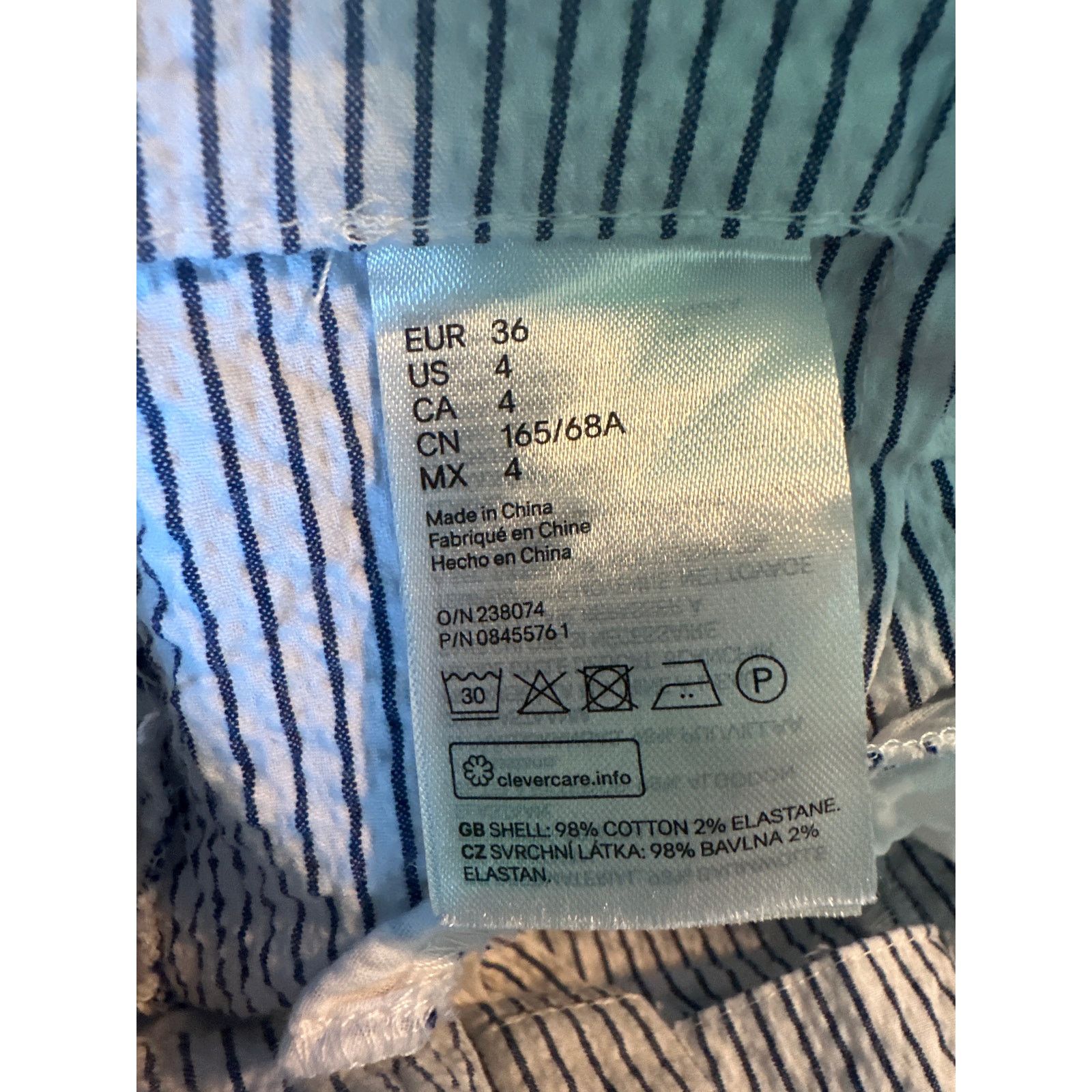 H&M H&M white blue pinstripes pleated high waist pants size 4 Size 27" / US 4 / IT 40 - 5 Thumbnail