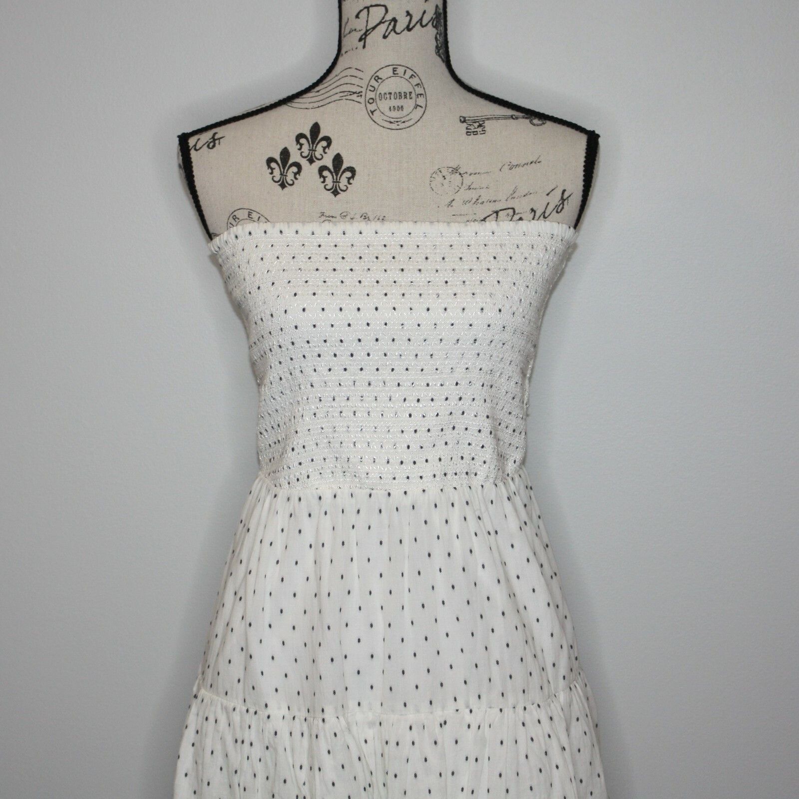 H&M Strapless Flounced Polka Dot Dress in White size US 12 NWT Size XL / US 12-14 / IT 48-50 - 13 Thumbnail