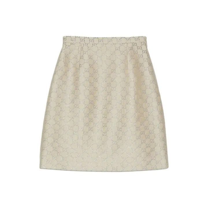 Gucci Gucci Gucci FW21 GG Mini Satin Skirt in Yellow -2506 Size US 38 / EU 54 - 1 Thumbnail
