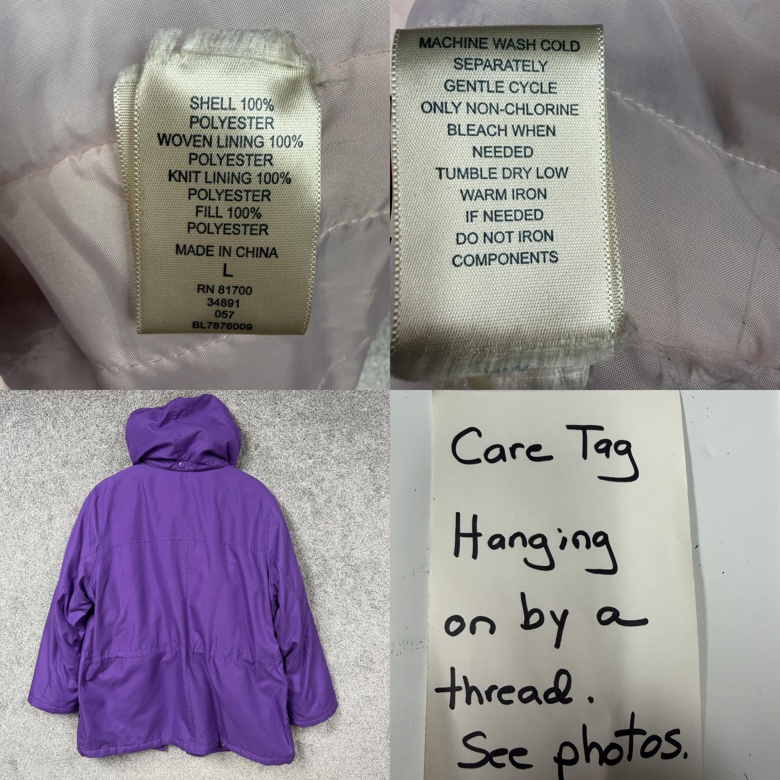Blair Blair Jacket Womens L Purple Hooded Insulated Parka Winter Outdoor Cabincore Casual Size L / US 10 / IT 46 - 8 Thumbnail