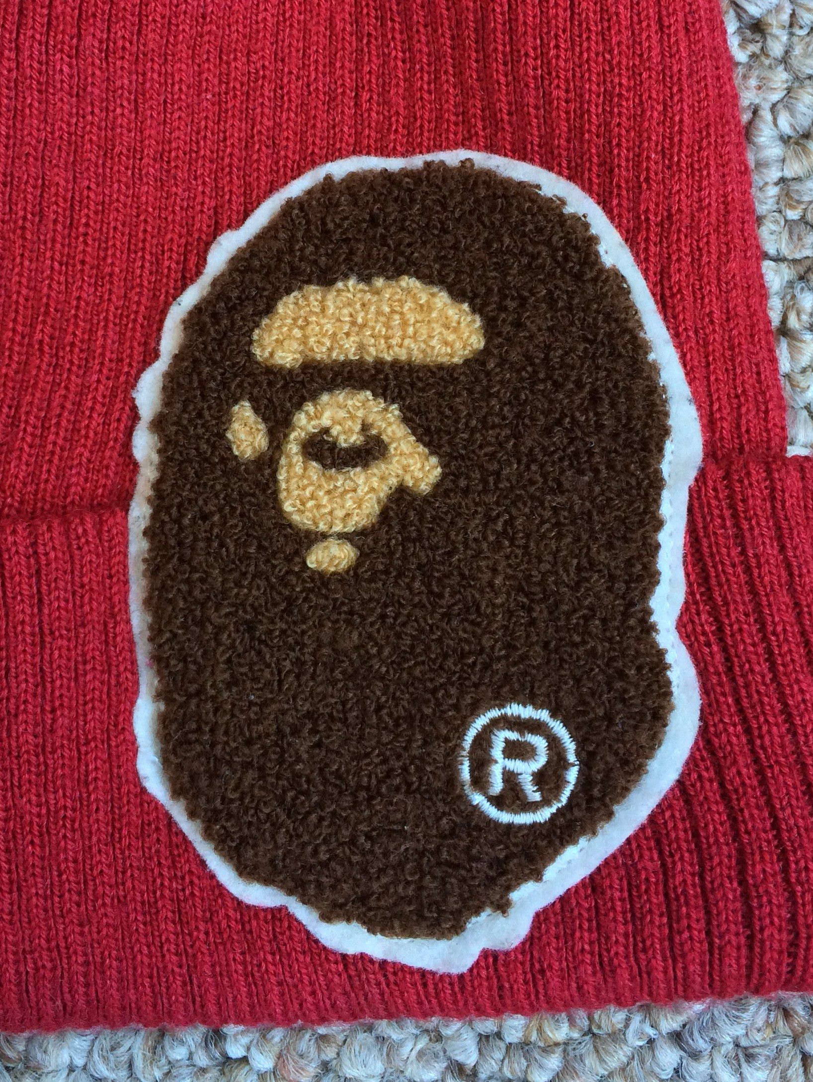 Bape Bape Ape Head Embroidered Patch Beanie Size ONE SIZE - 2 Thumbnail