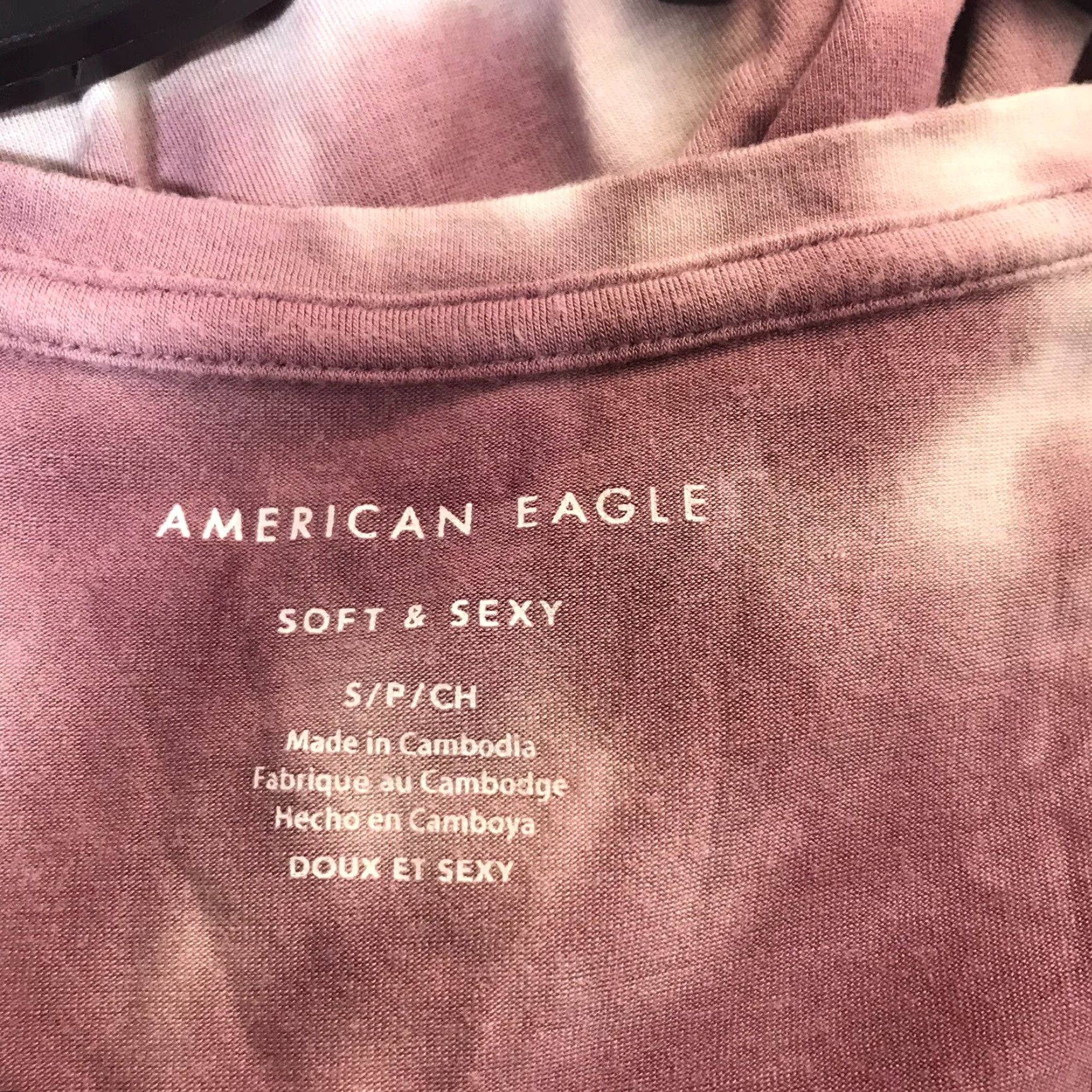 American Eagle Outfitters VINTAGE American Eagle Outfitters Tunic Shirt Womens S Pink/White Tie Dye 90s Casual Slim Fit Short Sleeve 28in Length Women Size S / US 4 / IT 40 - 3 Thumbnail