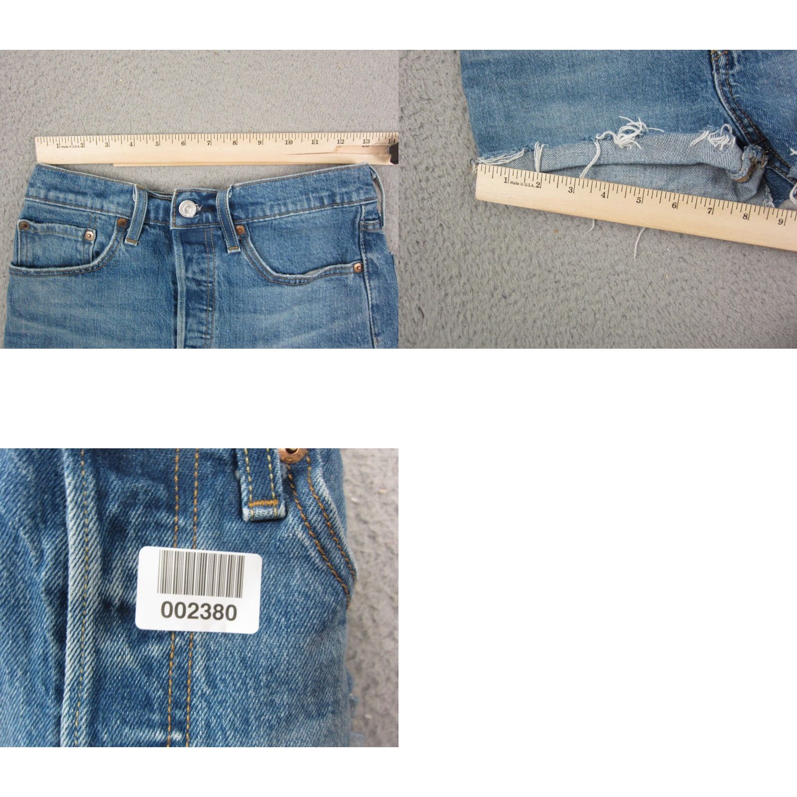 Levi's Levis 501 Jean Shorts Womens Size 26 Blue Denim Cut Offs Button Fly Jorts Jeans Shorts Womens 26 Blue Denim Cut-Off 501 Jean Shorts Womens 26 Levis Size 26" / US 2 / IT 38 - 8 Thumbnail