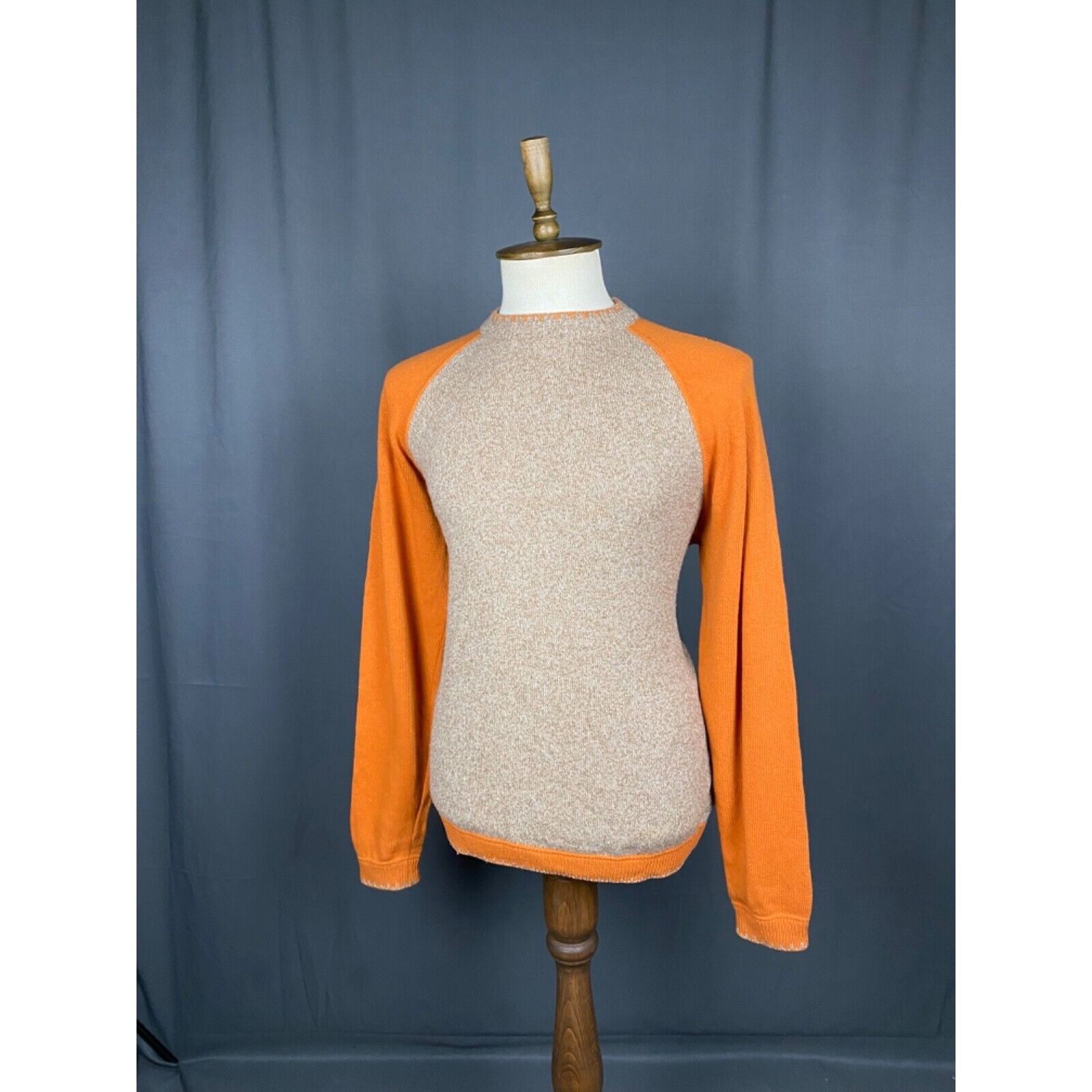 Etro Etro Men's Gray Orange Wool Cashmere Crewneck Sweater Size X Size US XL / EU 56 / 4 - 2 Thumbnail