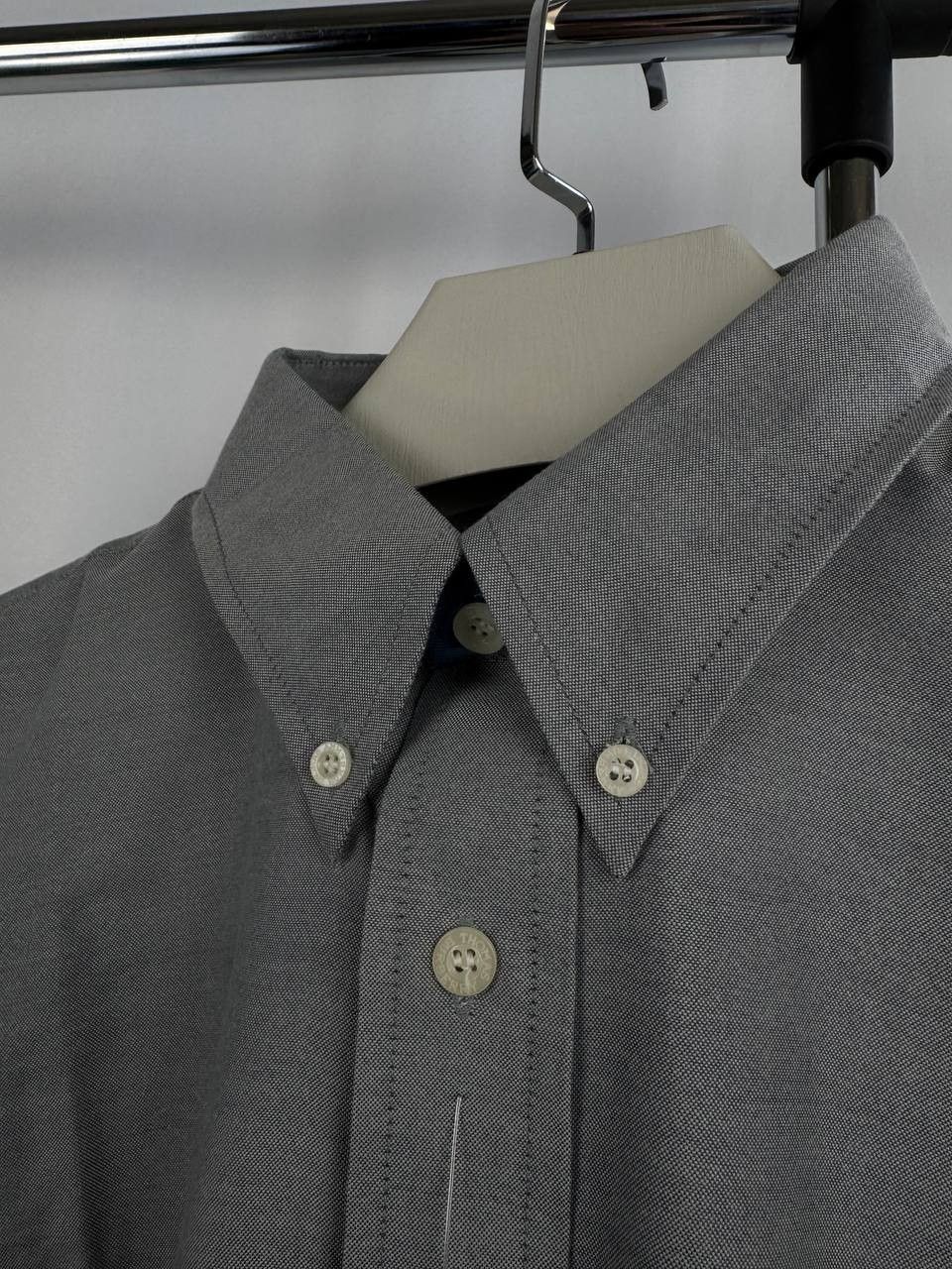 Other Thomas Burberry Men Gray Button Up Shirt Embroidered Logo L Size US XL / EU 56 / 4 - 6 Thumbnail