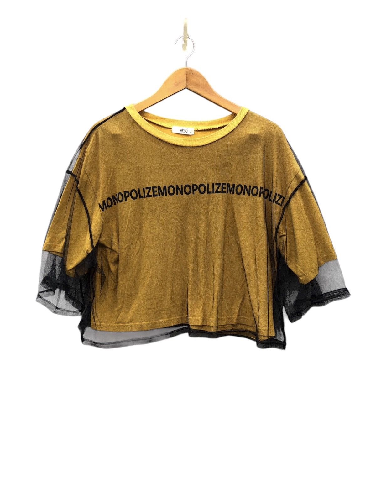 Japanese Brand Mono Polize Lace Transparent Boxy Cropped Shirt Size US M / EU 48-50 / 2 - 1 Thumbnail