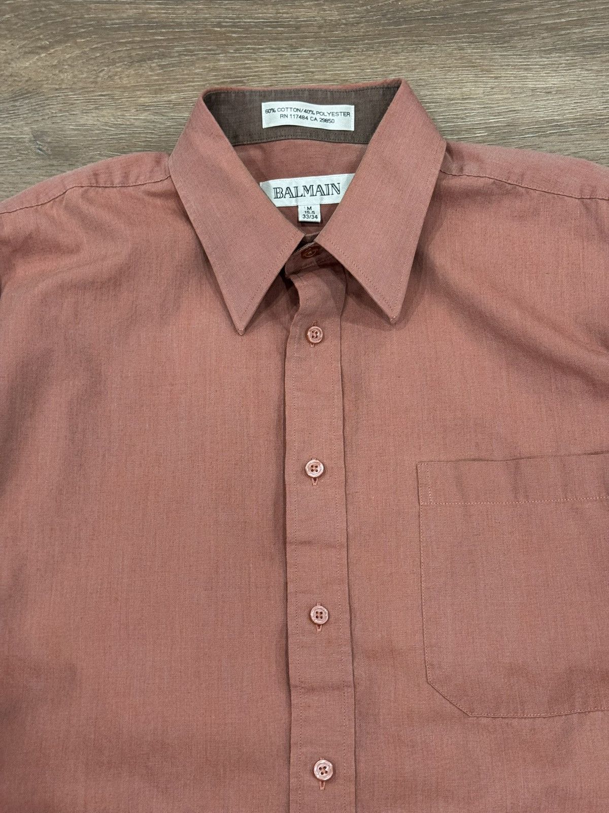 Balmain Balmain Paris Button Up Shirt – Dusty Rose Size US M / EU 48-50 / 2 - 5 Thumbnail