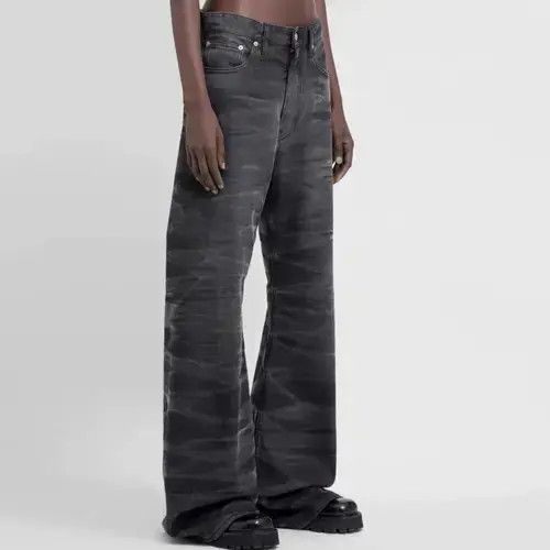 Japanese Brand Washed Wave Patterned Micro Flared Jeans Men Size US 31 - 3 Thumbnail
