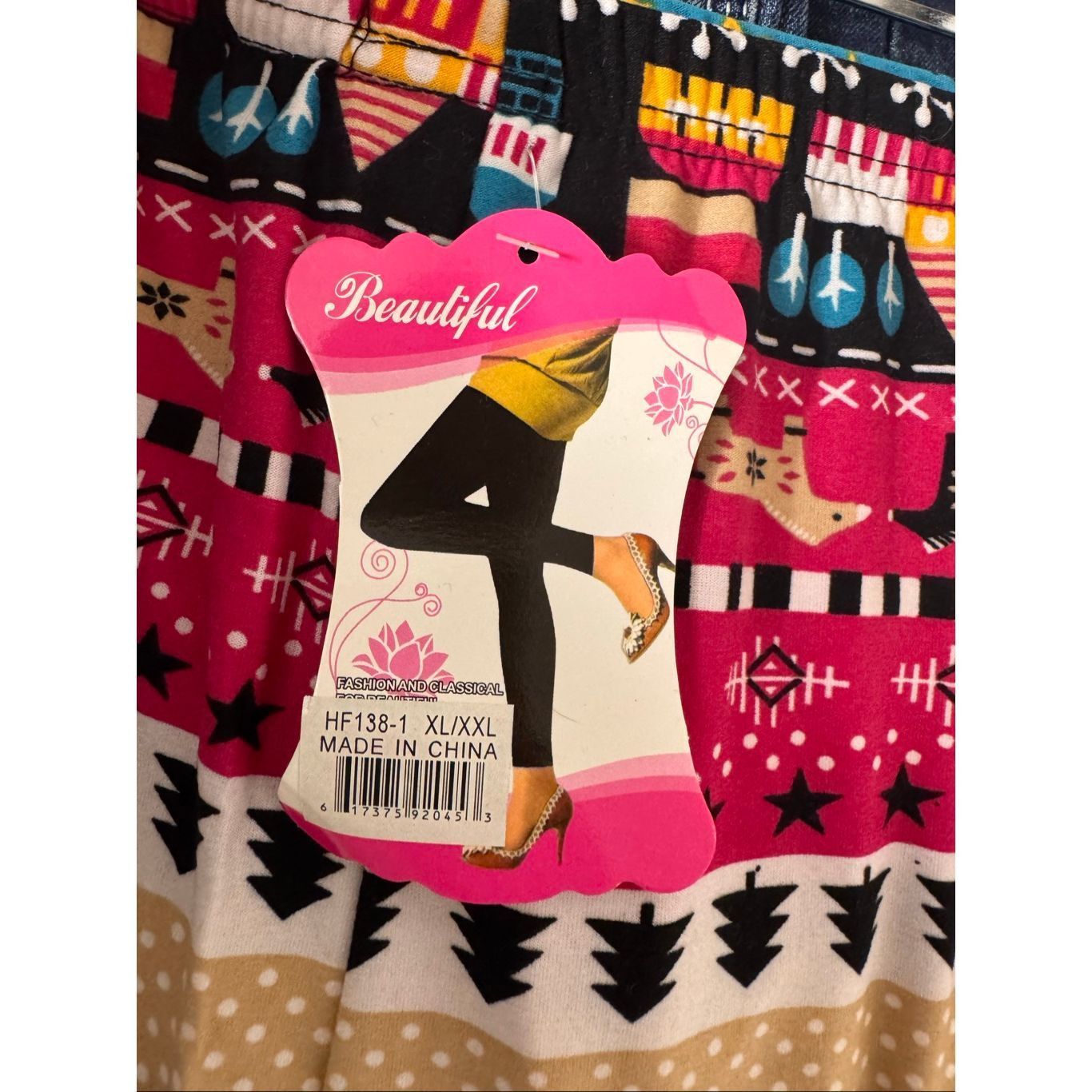Other Beautiful Cozy Printed Leggings XL/XXL Multicolor Stretch So Size 32" / US 10 / IT 46 - 2 Thumbnail