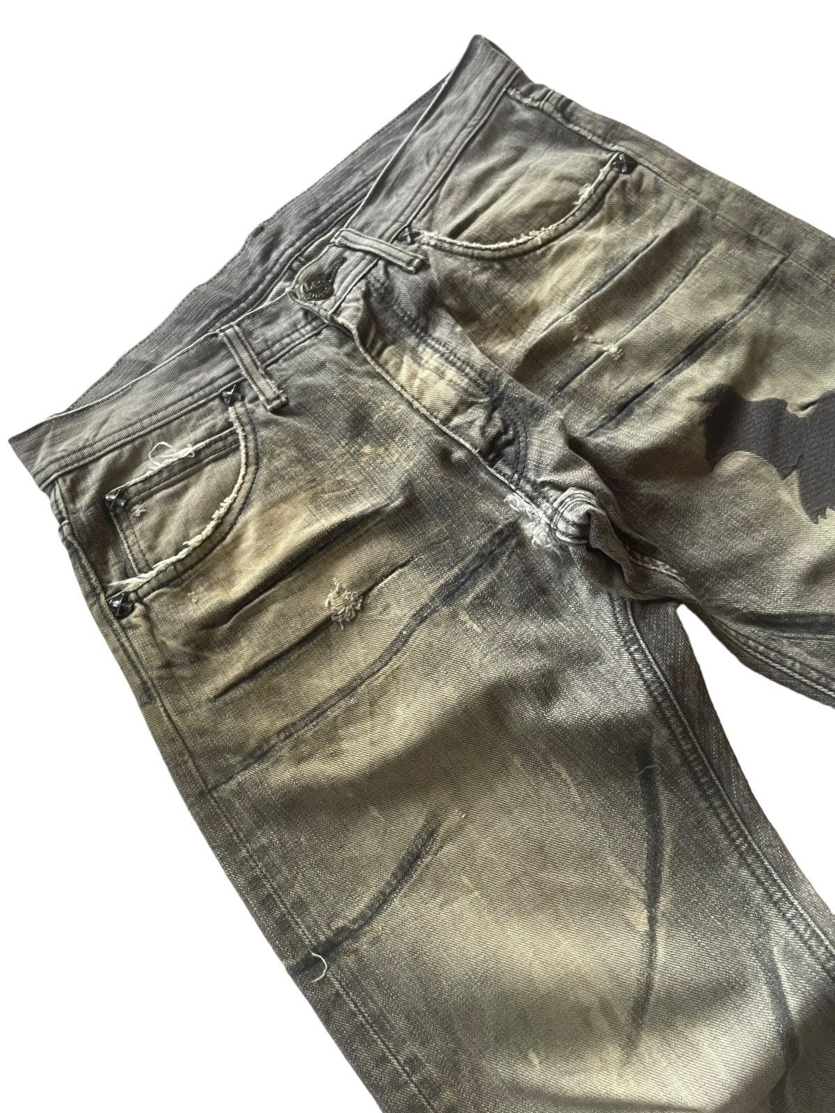 Hysteric Glamour × In The Attic × Lee Vintage Lee Japan Mud Claw Mark Distressed Denim Pants Size US 30 / EU 46 - 6 Thumbnail