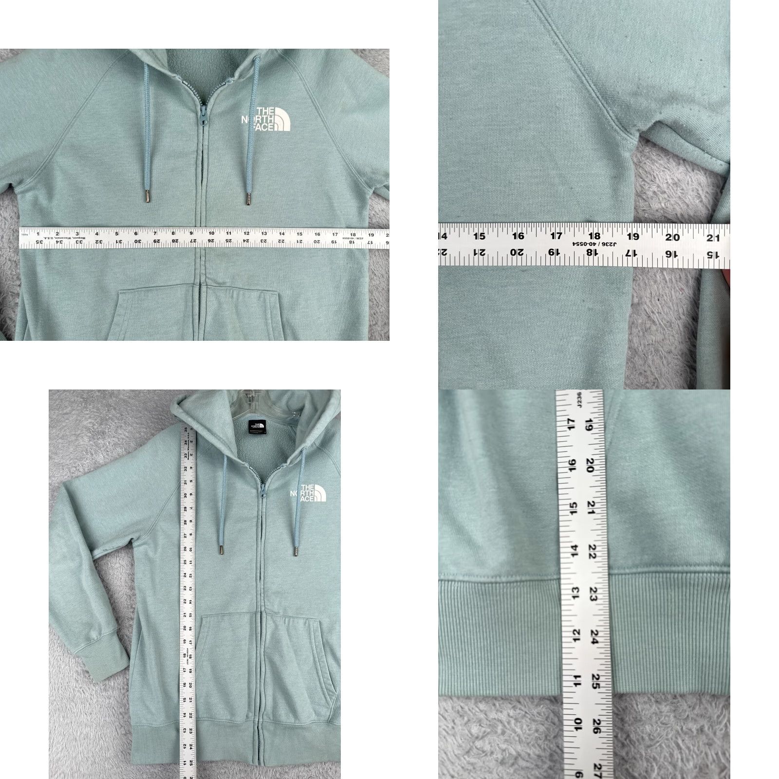 The North Face The North Face Hoodie Womens S Teal Blue Full Zip Cotton Blend Pockets Logo Regular Size Size S / US 4 / IT 40 - 8 Thumbnail