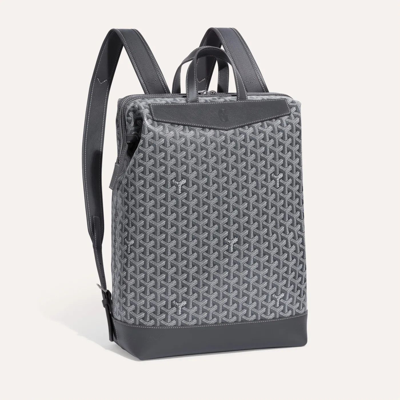 美品Goyard バックパック ブラック/グレー Goyard GOYARD BACKPACK MONOGRAM LEATHER BLACK WHITE SAINT