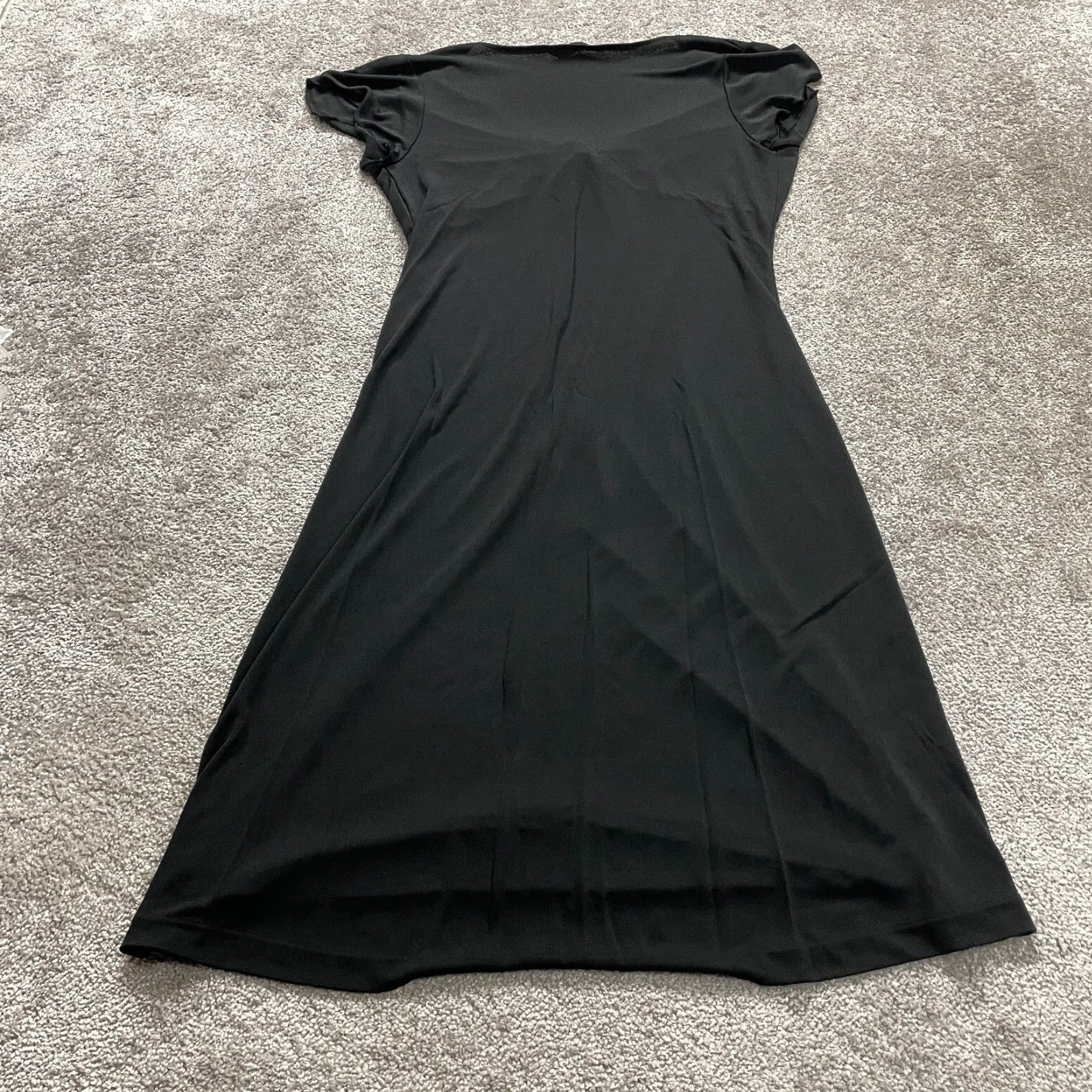 Banana Republic VINTAGE Banana Republic Maxi Dress Women Solid Black Long Stretch Short Sleeve Party Formal Office Casual Spring Summer Fall Winter M Size 32" / US 10 / IT 46 - 2 Thumbnail