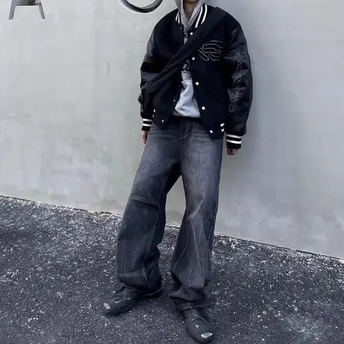 Japanese Brand Dark Grey Washed Damage Baggy jeans y2k streetwear Size US 32 / EU 48 - 4 Thumbnail