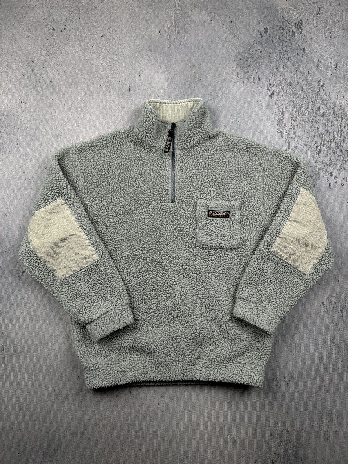 Napapijri Napapijri Geographic Sherpa Fleece 90s Quarter Zip Pullover Size US L / EU 52-54 / 3 - 2 Thumbnail