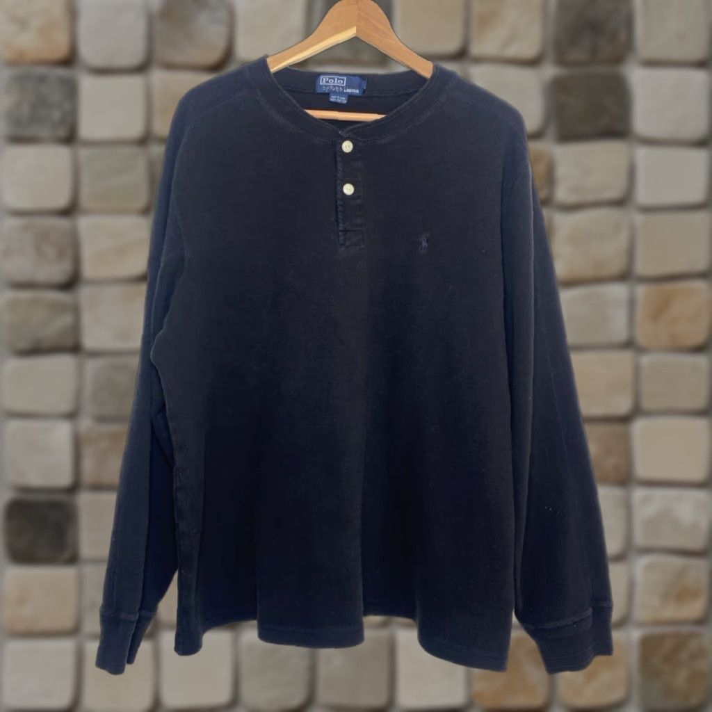Polo Ralph Lauren Polo Ralph Lauren Men's Henley Shirt Long Sleeve Black XL Size US XL / EU 56 / 4 - 1 Thumbnail