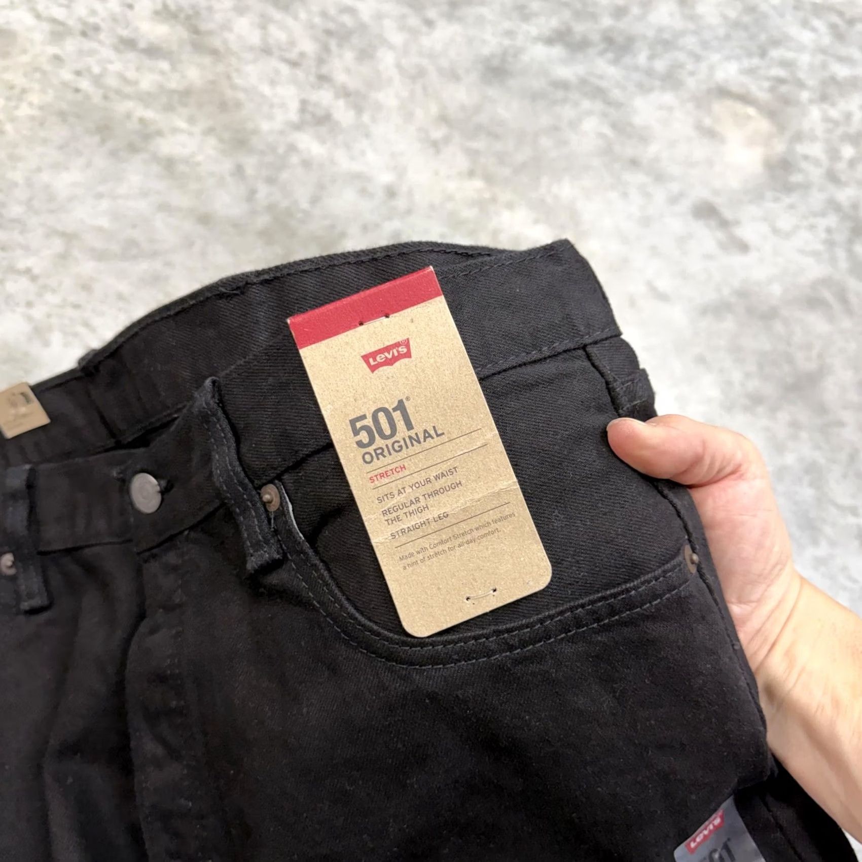 Levi's Levi's 501 Jeans Mens 38x32 Black Dark Wash Straight Button Fly Stretch Regular Denim Pants Straight Mens 501 Vintage No Size US 38 / EU 54 - 6 Thumbnail