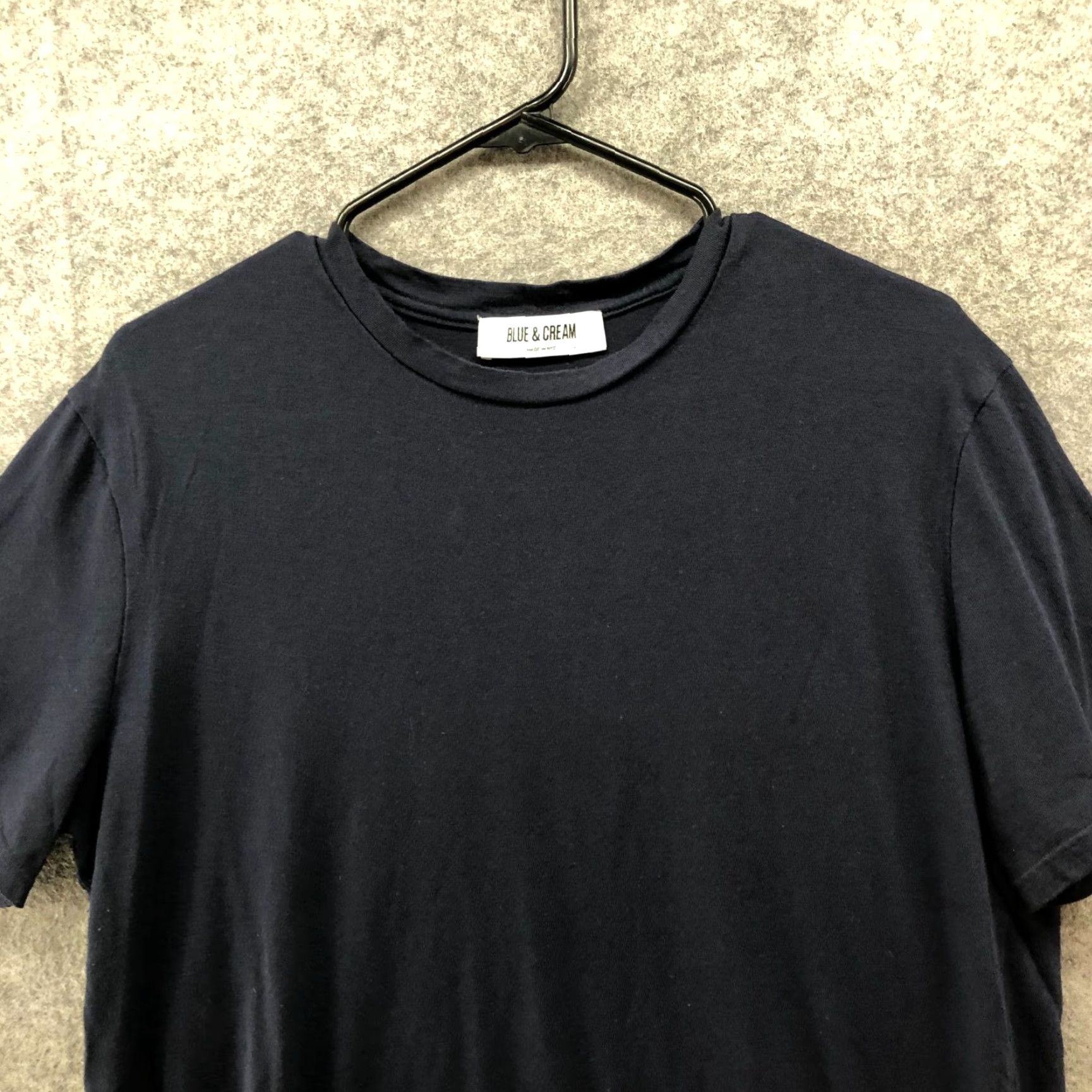 Vintage Blue And Cream NY T Shirt Mens L Navy Blue Short Sleeve Crewneck Modal Blend Shirt Size US L / EU 52-54 / 3 - 3 Thumbnail