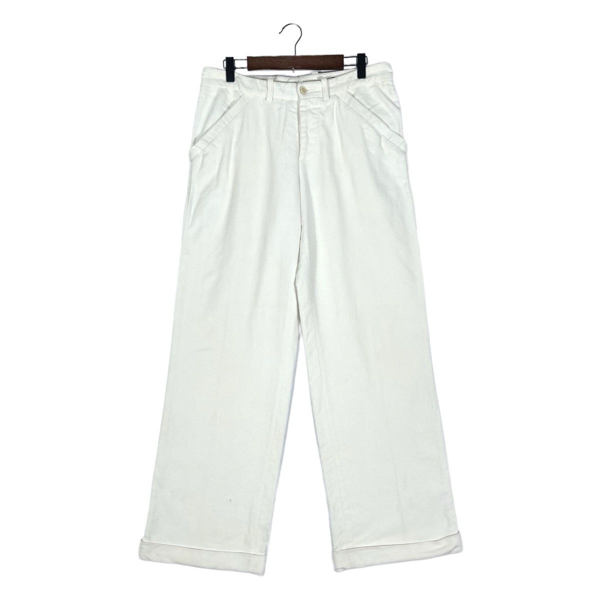 Versace Vintage Versace White Wide Leg Trousers Size 32" / US 10 / IT 46 - 1 Thumbnail