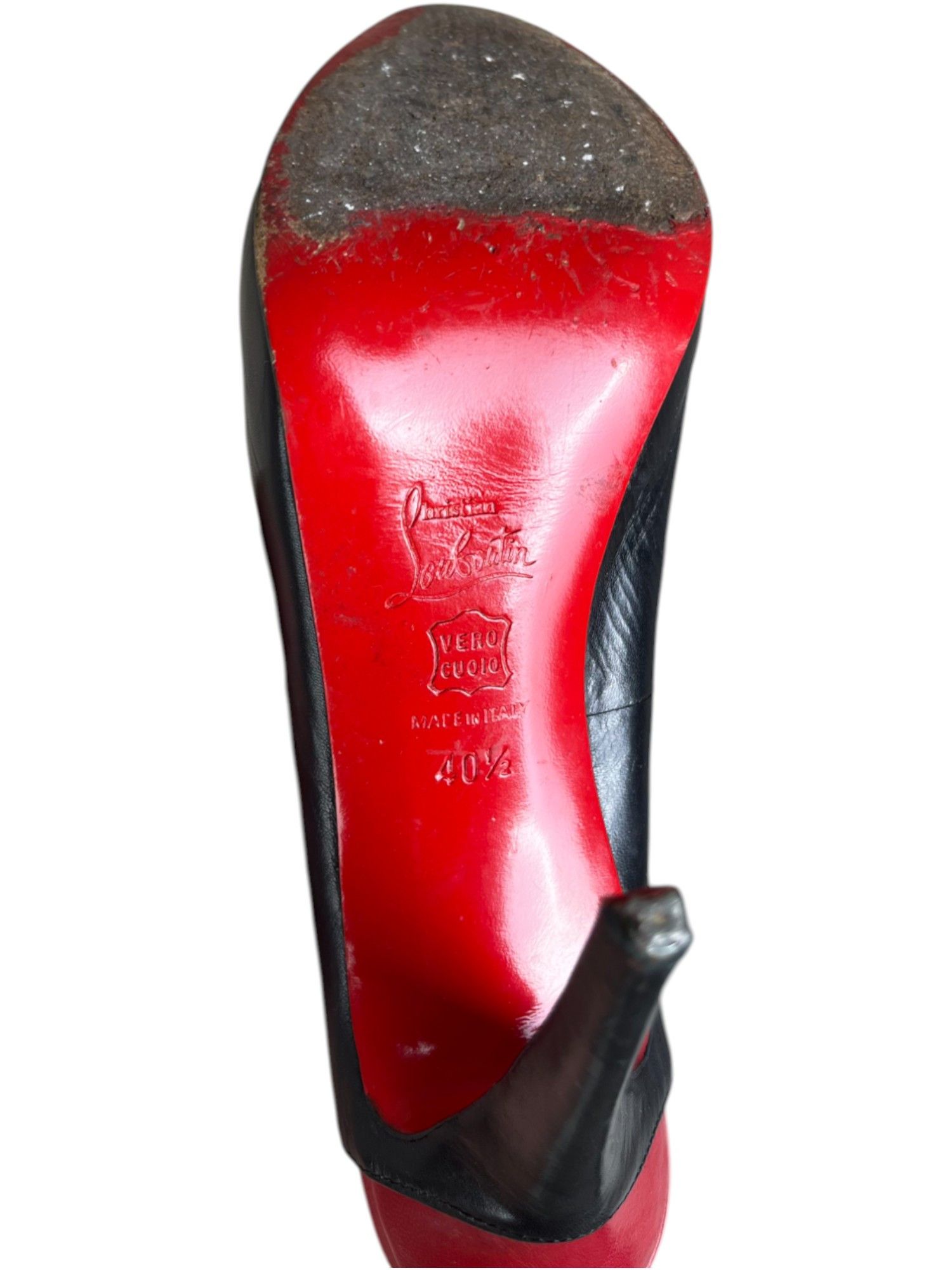 Christian Louboutin 2000's Red & Black Leather pumps Size US 10.5 / IT 40.5 - 8 Thumbnail