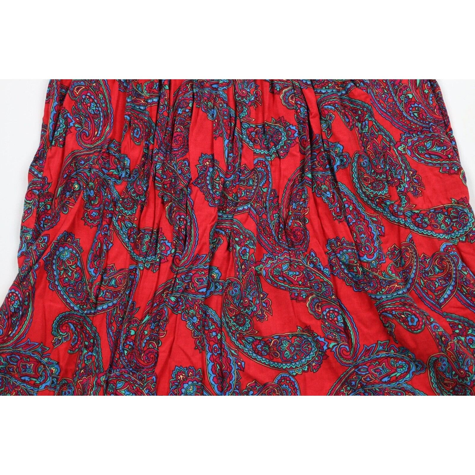 Vintage Vintage 90s Streetwear Rayon Rainbow Paisley Pleated Skirt Size 38" / US 16 / IT 52 - 3 Thumbnail