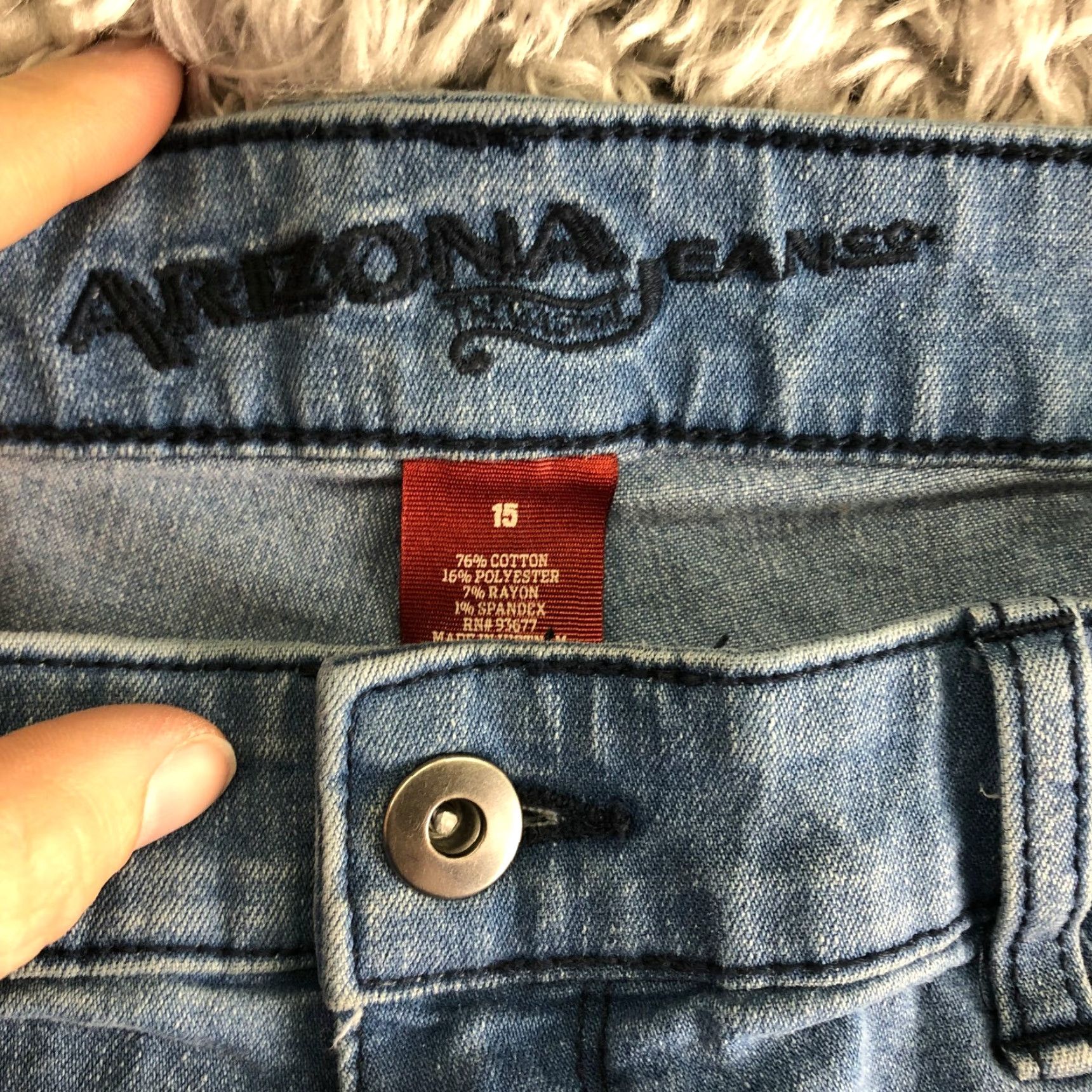 Vintage Arizona Jeans Womens Size 15 High Rise Super Skinny Medium Wash Blue Jeans Size 36" / US 14 / IT 50 - 7 Thumbnail