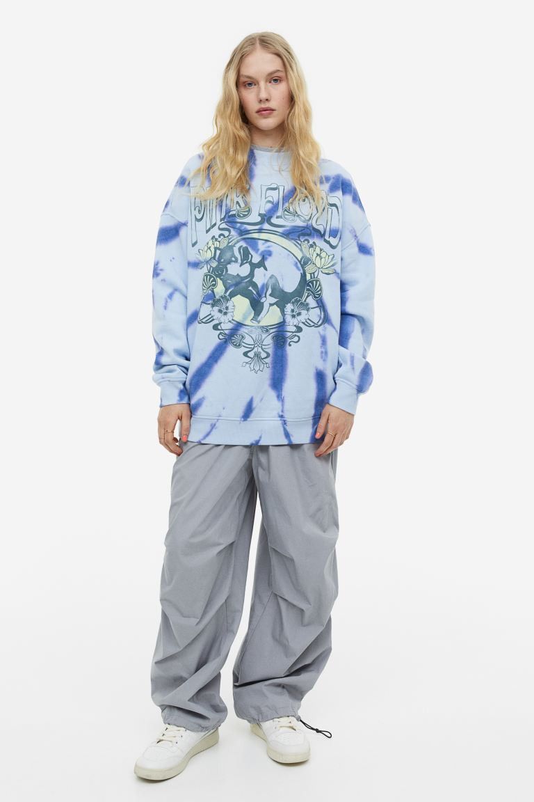 Pink Floyd Pink Floyd Logo Print Oversized Tie-Dye Sweatshirt H&M 2023 Size S / US 4 / IT 40 - 3 Thumbnail