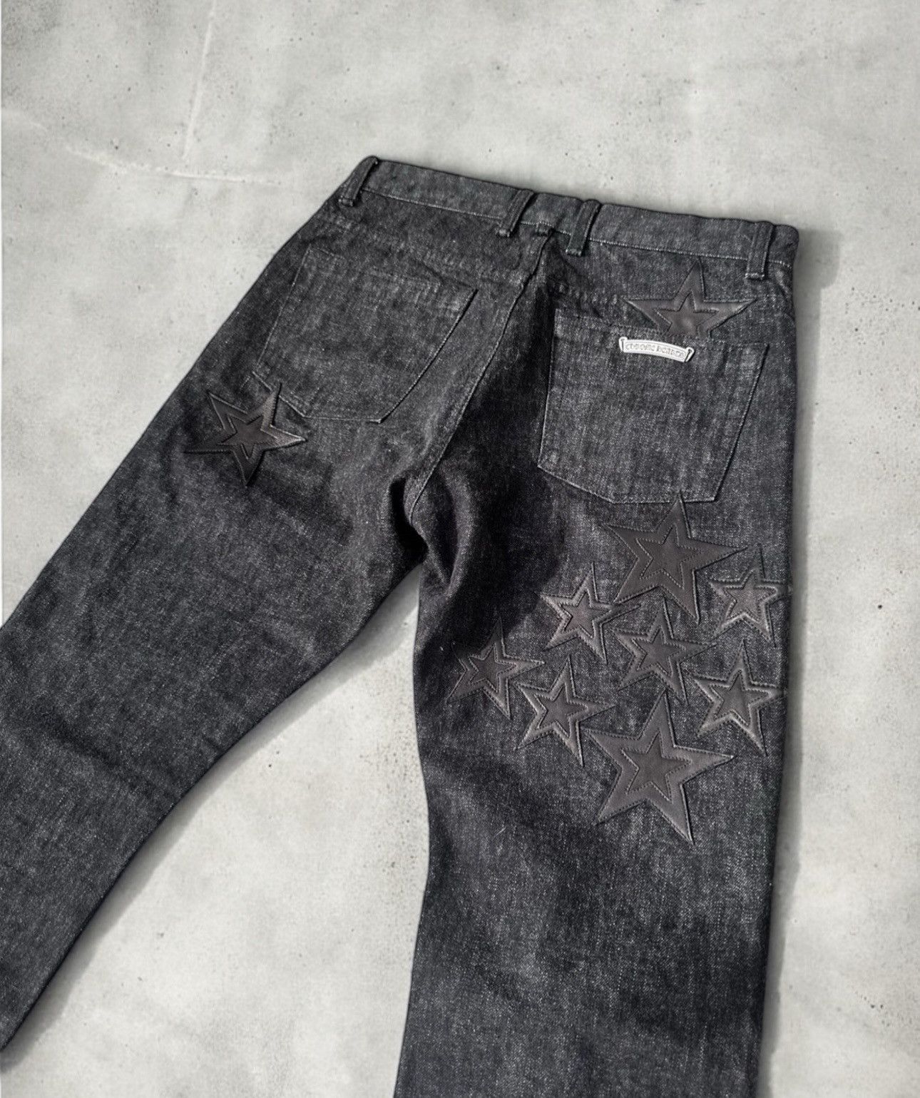 Chrome Hearts Star Patch Raw Denim Jeans