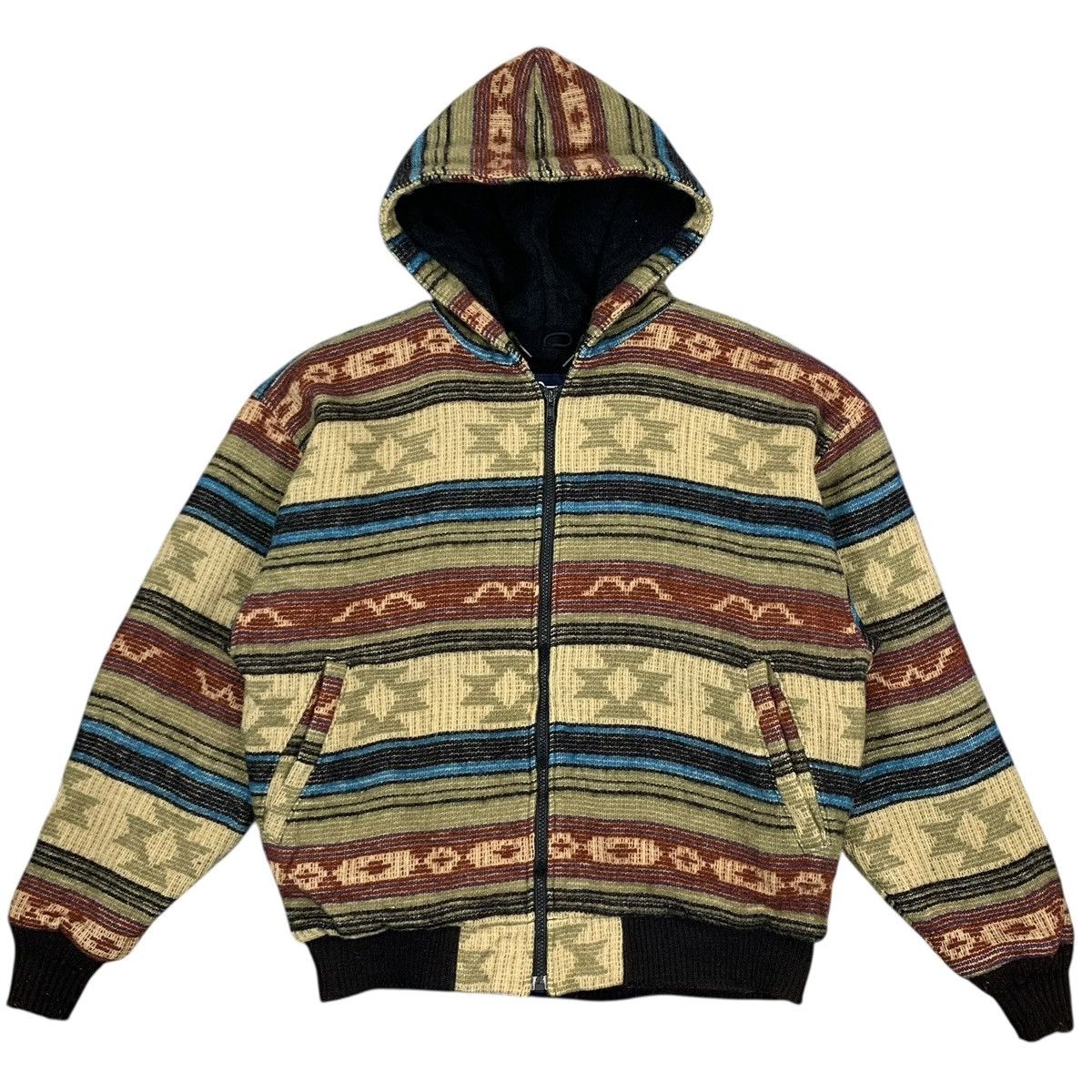 Woolrich Woolen Mills Vintage Woolrich Aztec Native Navajo Zipper Hoodie Size US L / EU 52-54 / 3 - 1 Thumbnail