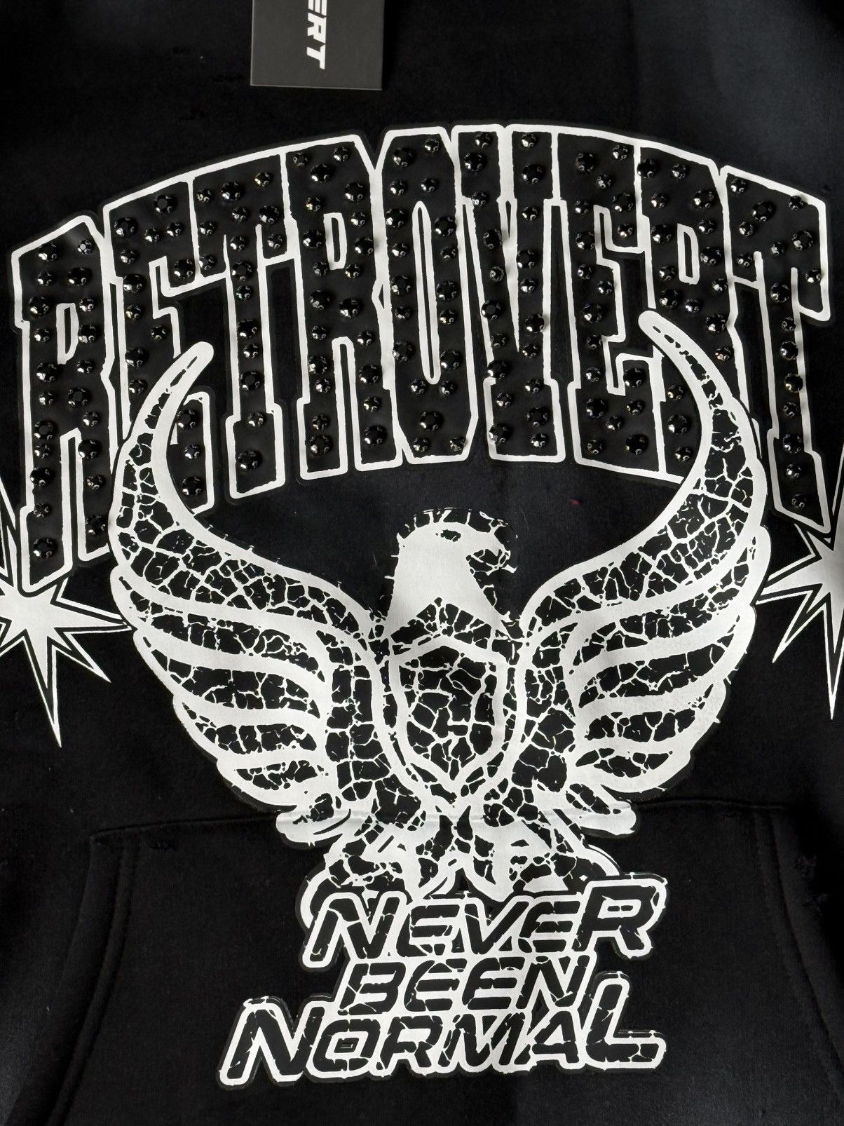 RETROVERT RETROVERT RHINESTONE STAR EAGLE HOODIE BLACK XL Size US XL / EU 56 / 4 - 1 Thumbnail