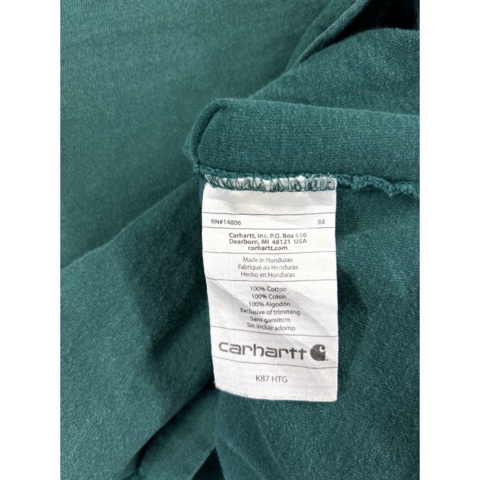 Carhartt Carhartt Mens Shirt XL Green Short Sleeve Crew Neck 100% Cotton Vintage? No. Carhartt Original. Size US XL / EU 56 / 4 - 4 Thumbnail