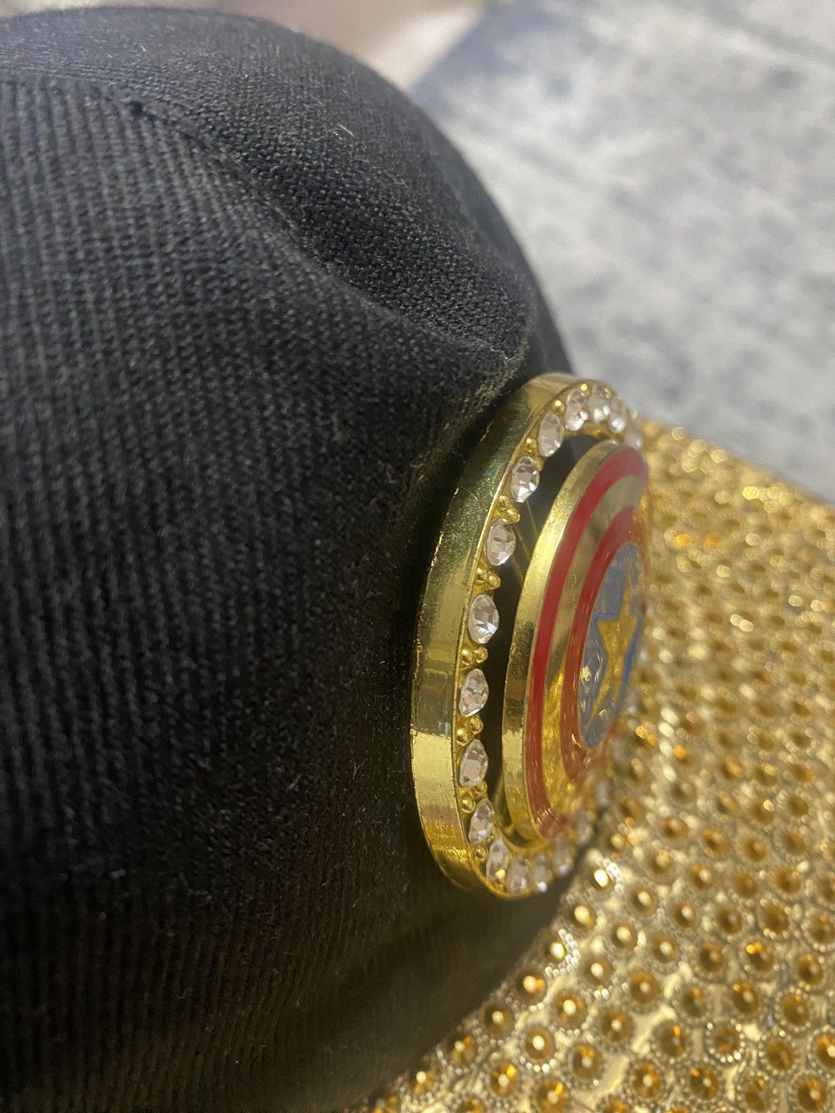 Captain America Cap with custom Spinning Logo Sequins