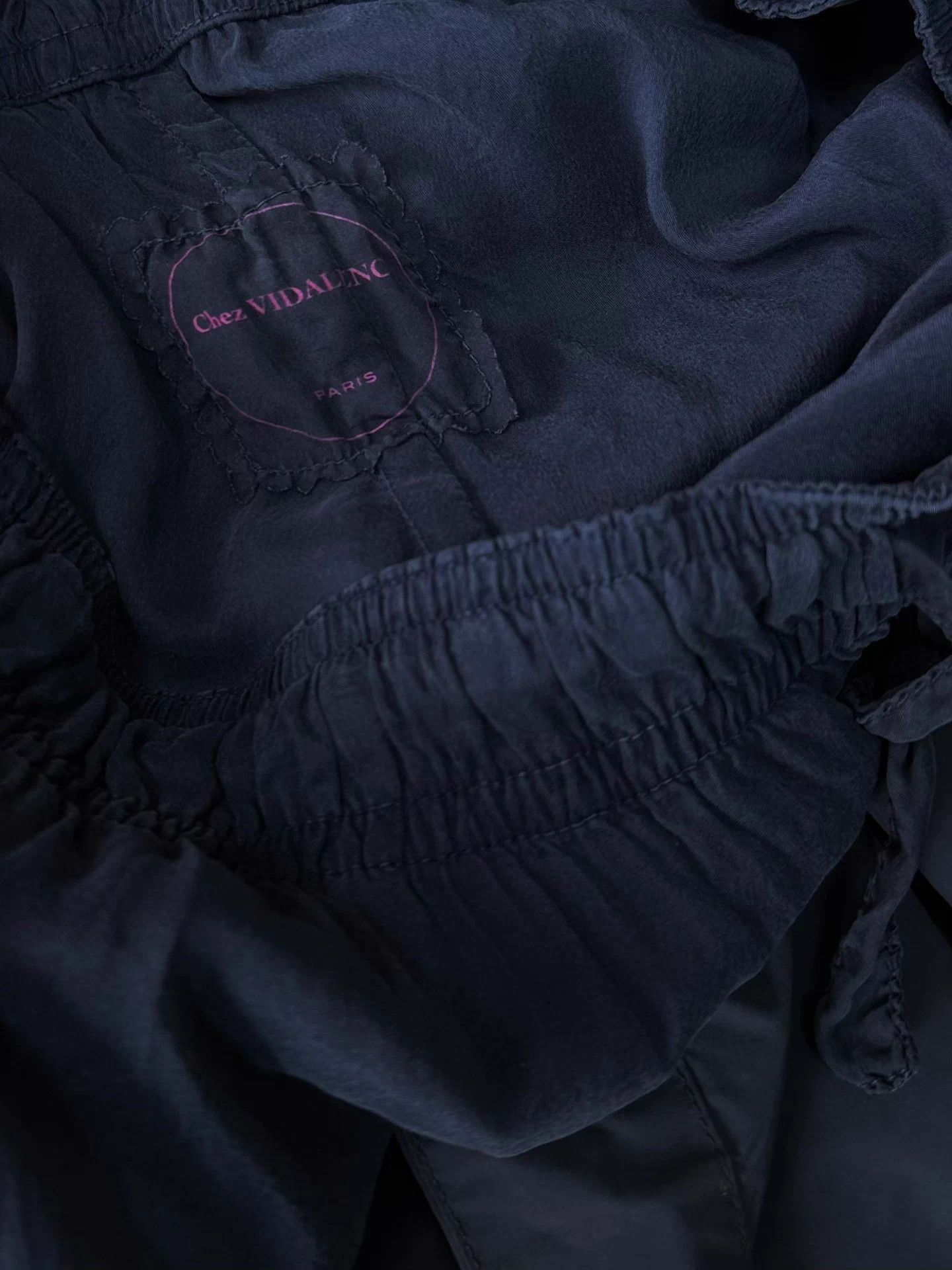 Casey Vidalenc ChezVidalenc handmade plant dyed cobalt drawstring silk Size US 34 / EU 50 - 6 Thumbnail