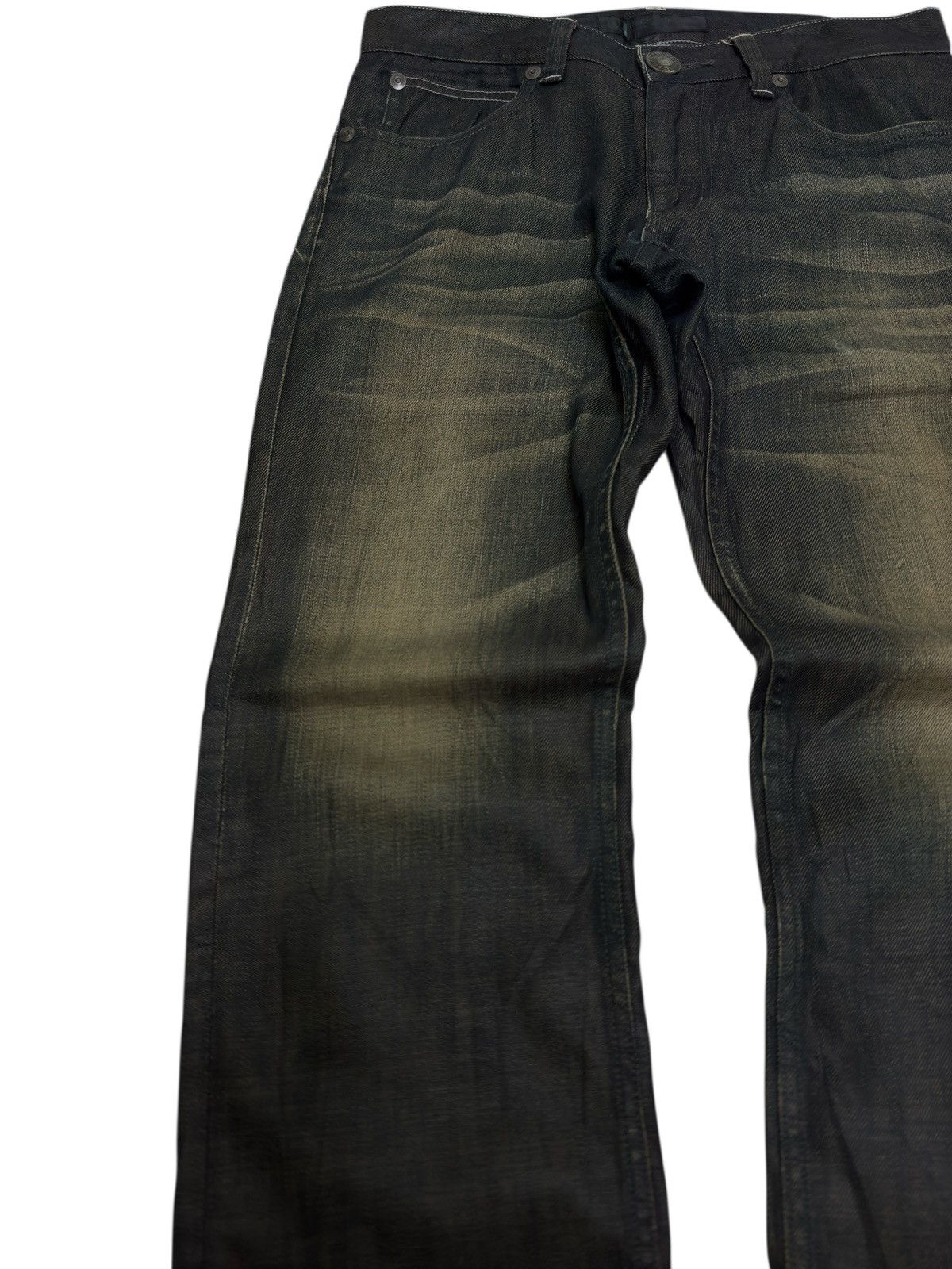 If Six Was Nine Back Number Waxed Black Jeans Coated Denim Straight Fit Size US 32 / EU 48 - 7 Thumbnail