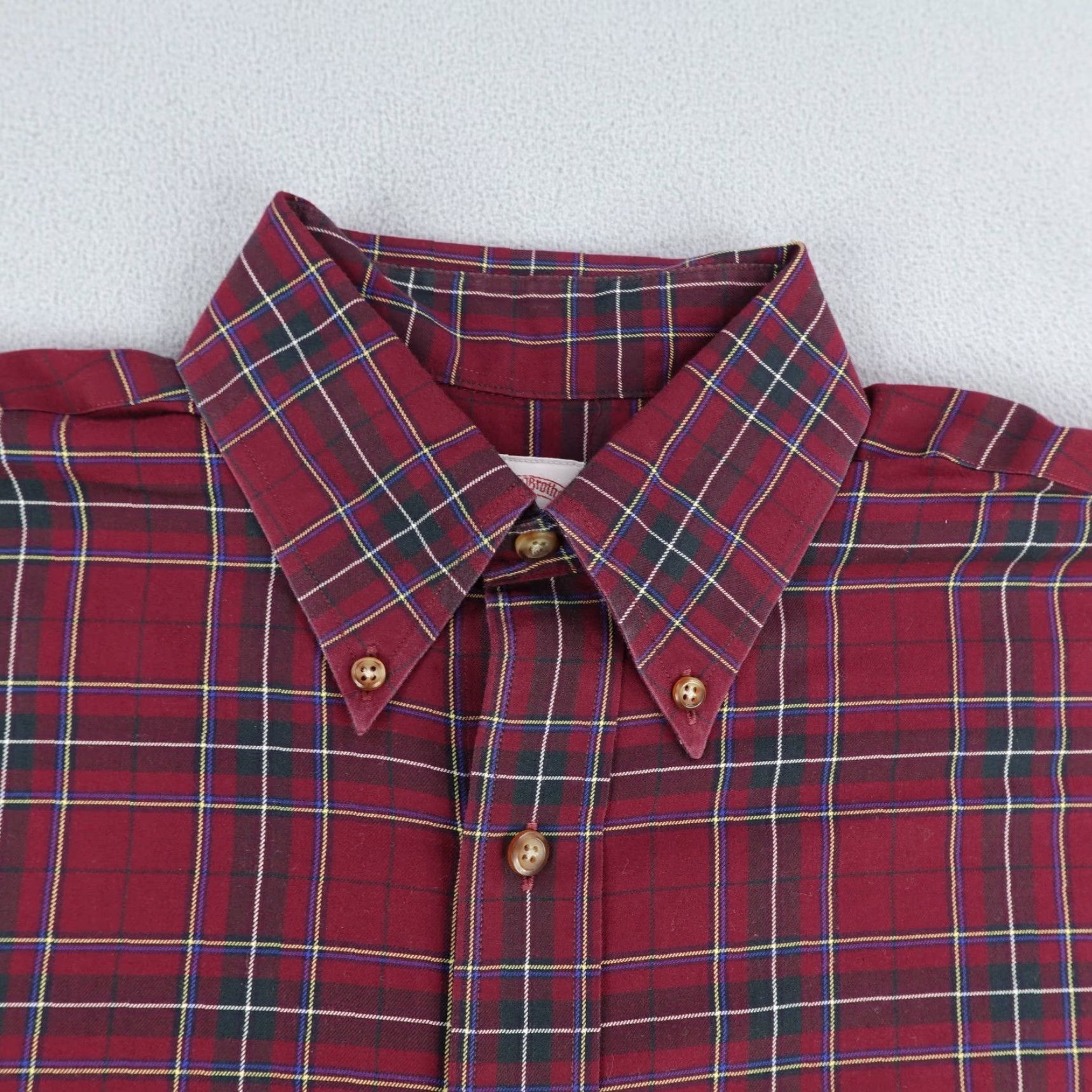 Brooks Brothers VINTAGE Brooks Brothers Shirt Mens M Red Green Tartan Plaid Non Iron 346 Button-Up Cotton Regular Collar-Down Pockets long Sleeve Size US M / EU 48-50 / 2 - 2 Thumbnail