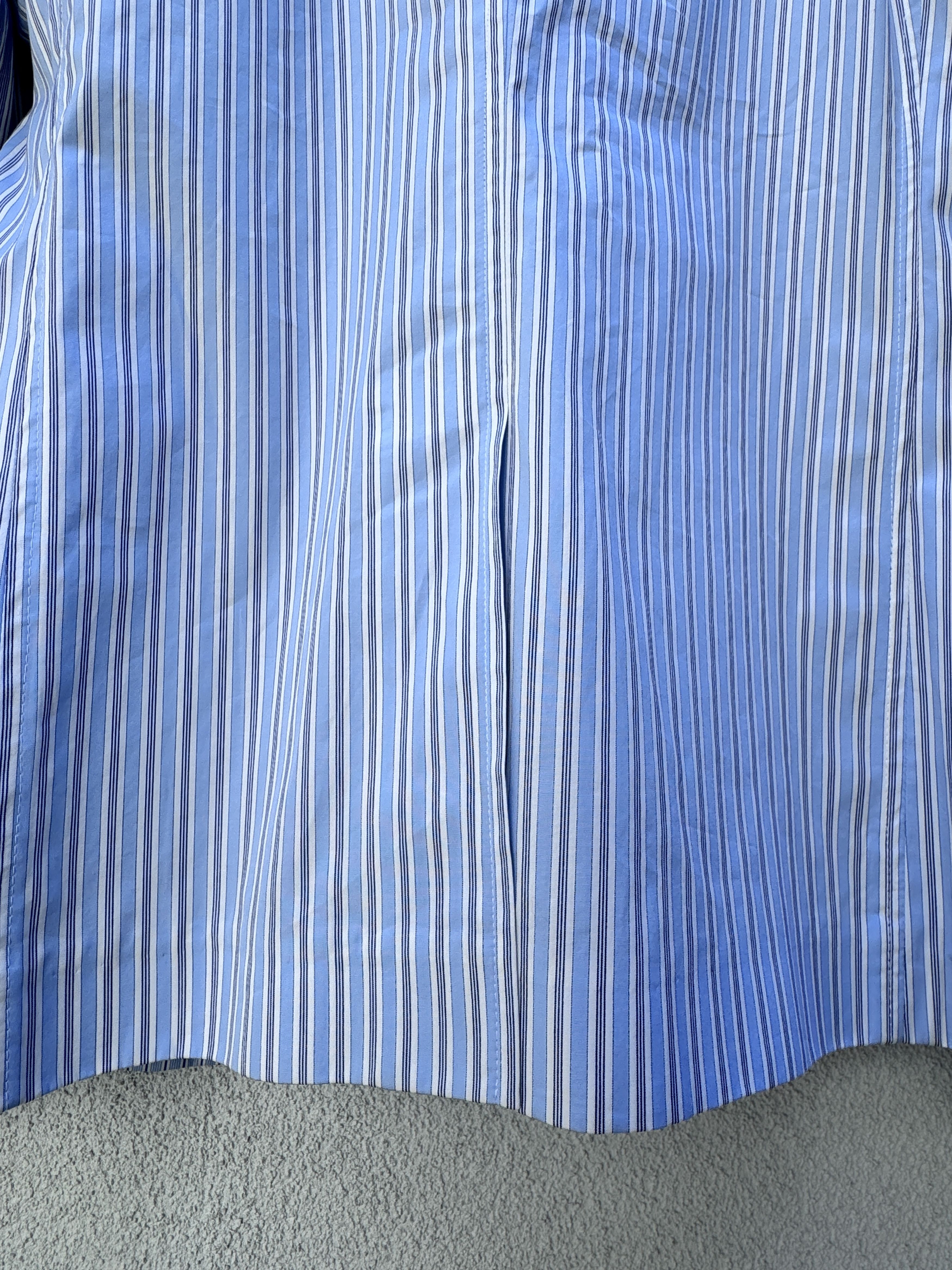 Comme des Garcons COMME des GARCONS SHIRT Blue White Striped Cotton Blazer S Size 48S - 7 Thumbnail