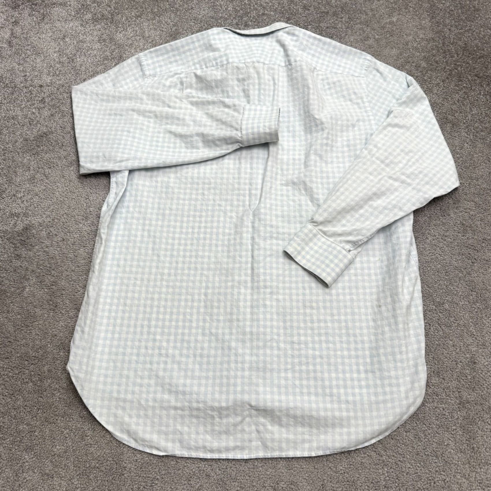 Charles Tyrwhitt Charles Tyrwhitt Classic Fit Gingham Dress Shirt Mens 17/35 Blue White Check Top Shirt Size US XL / EU 56 / 4 - 2 Thumbnail