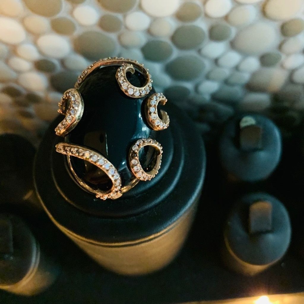 Other Sterling Silver GP ring with black stone size 6.5 Size ONE SIZE - 1 Thumbnail