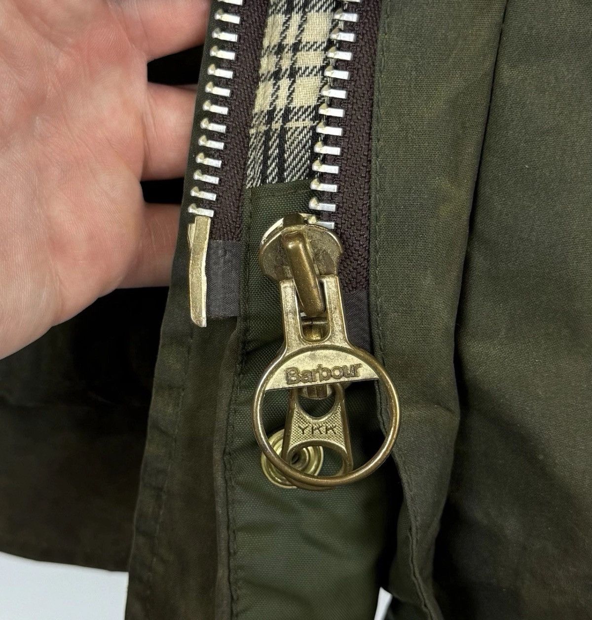 Barbour Barbour A200 Border Jacket Waxed Cotton Coat Green Full Zip Size US XL / EU 56 / 4 - 12 Thumbnail