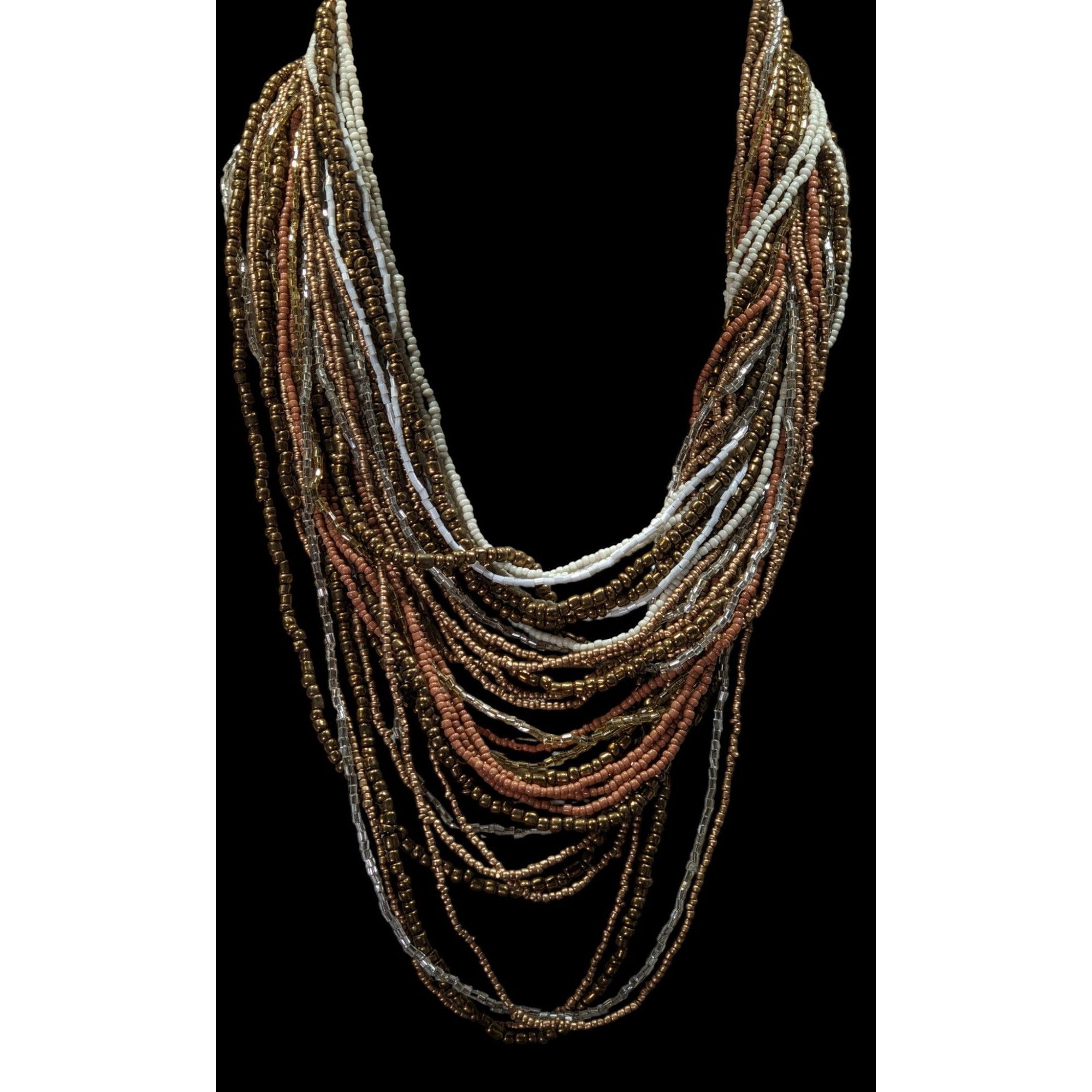 Other Vintage Layered Glass Beaded Necklace With Chunky Lucite Cla Size ONE SIZE - 1 Thumbnail