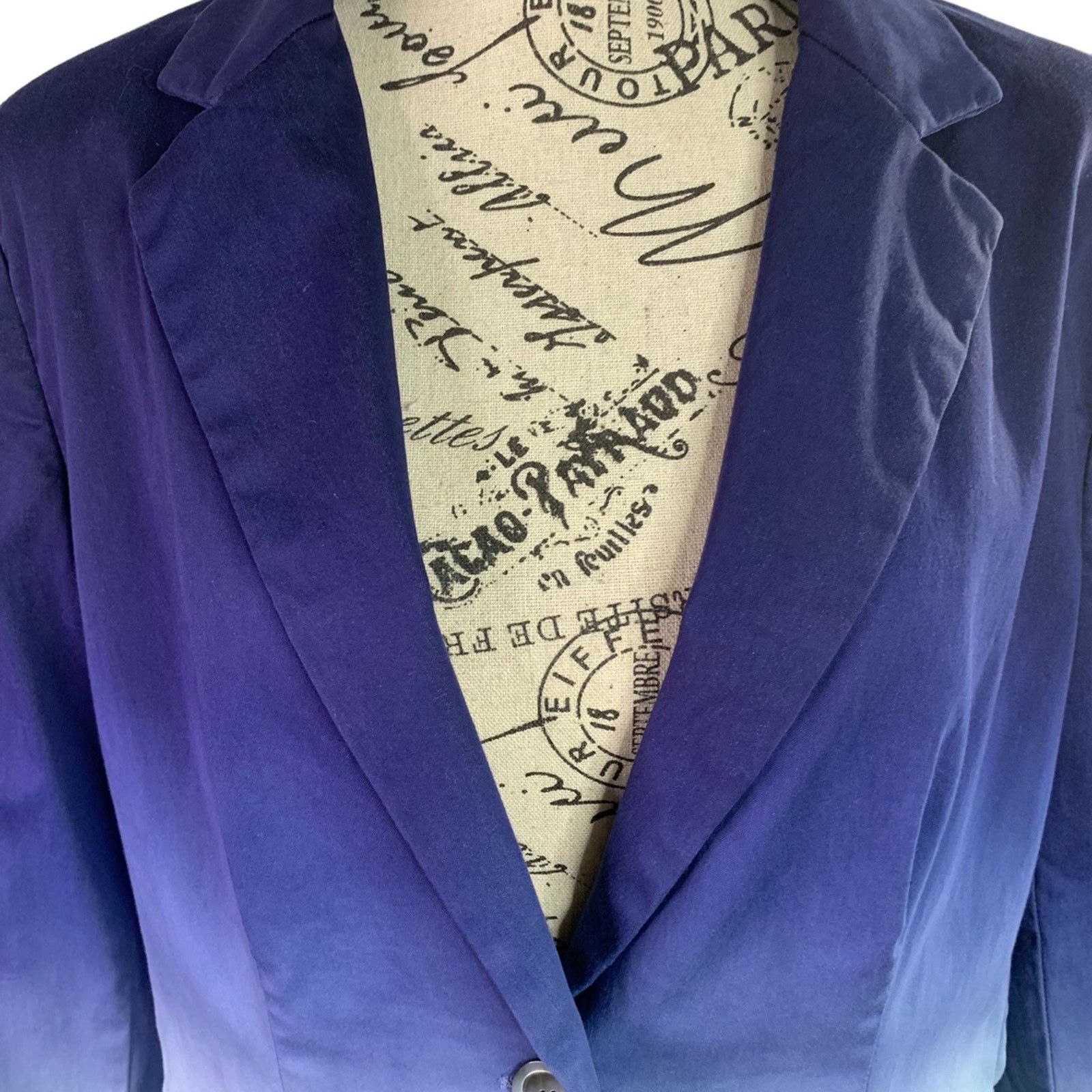 Boston Proper Boston Proper Women Blazer Blue Ambre Polyester Lining Sz 10 Size M / US 6-8 / IT 42-44 - 2 Thumbnail